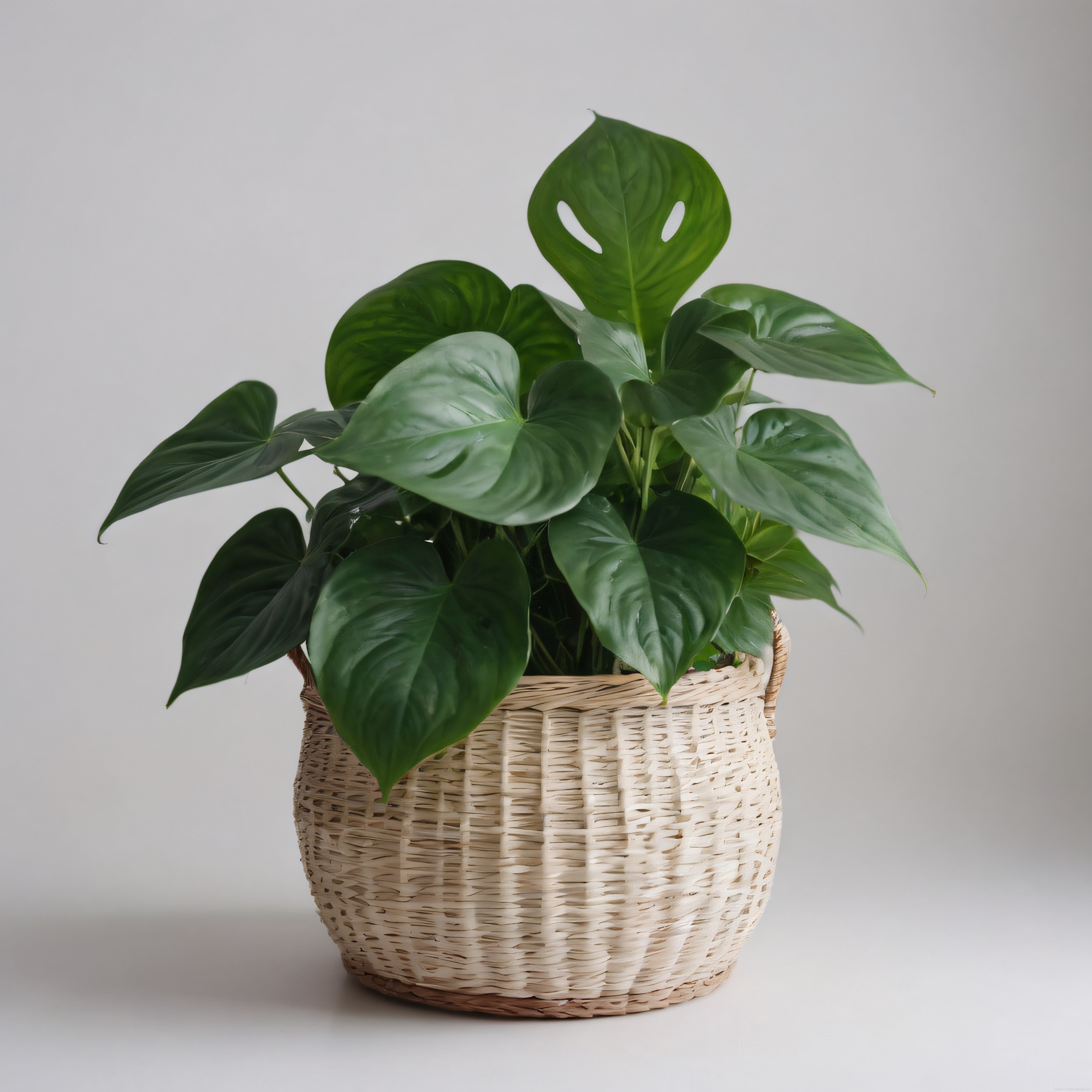 Hasır Saksıda Mini Monstera: Salonunuza Canlılık Katan Modern Ev Bitkisi