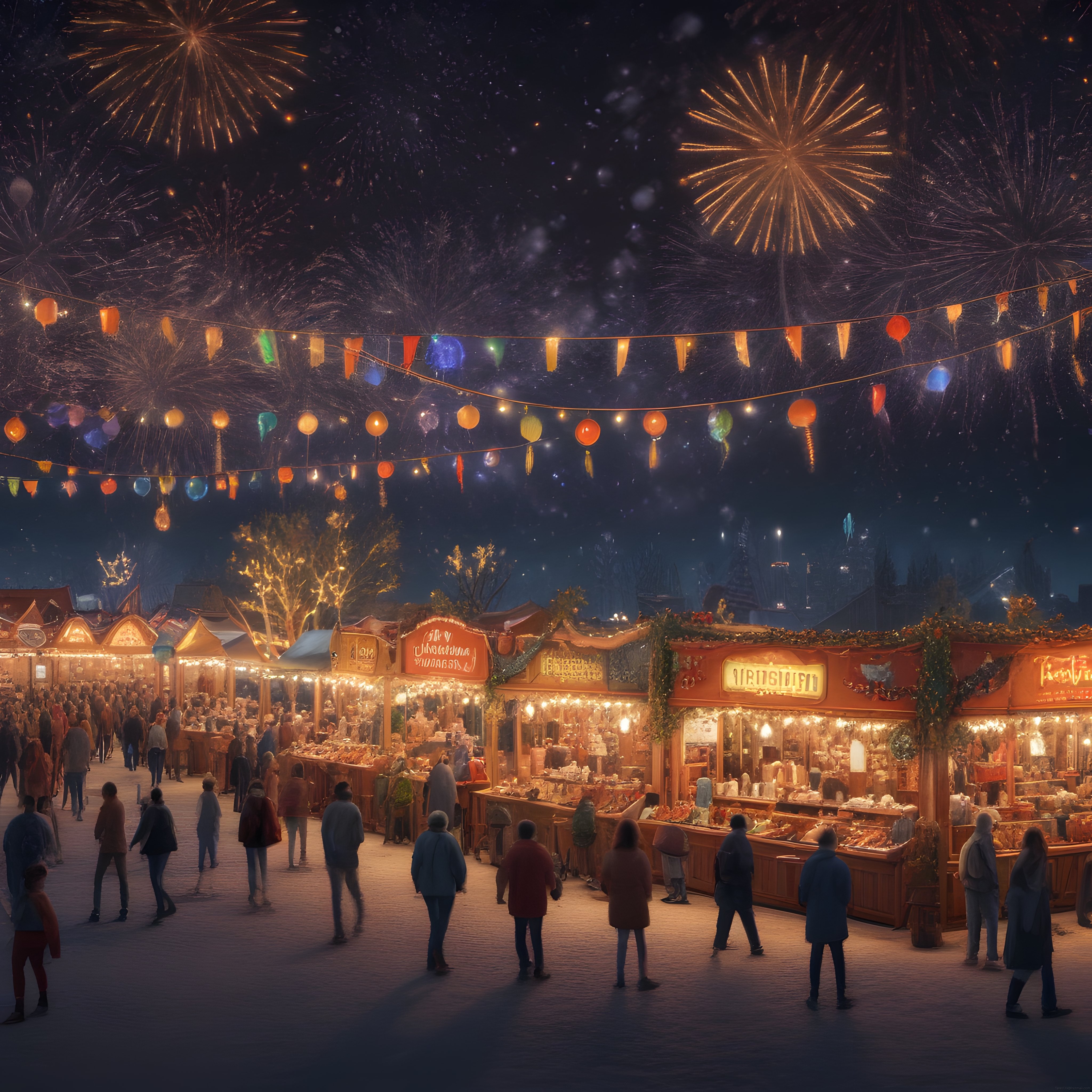 Havai Fişek Gösterisi Eşliğinde Gece Festivali ve Işıklı Pazar