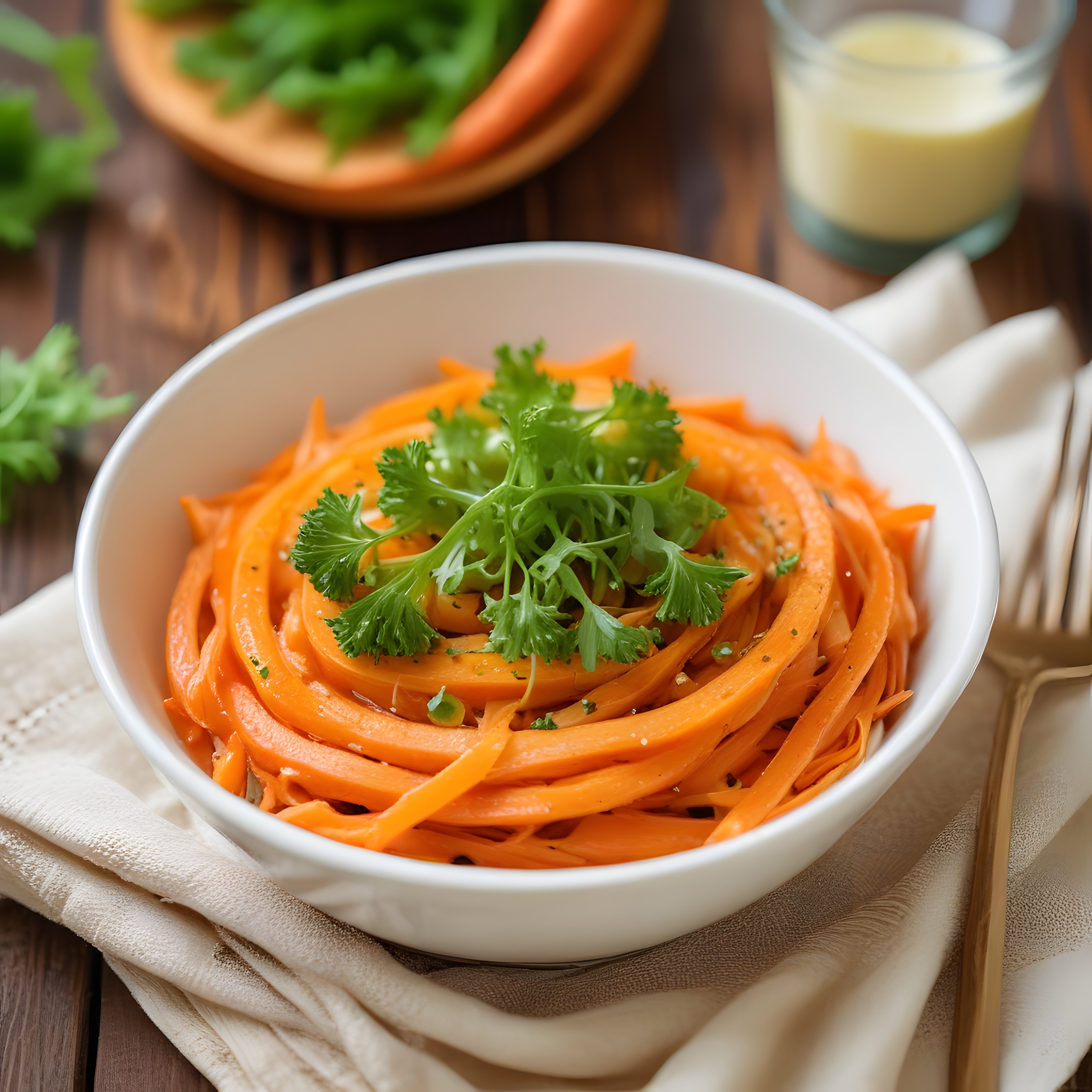 Havuç Spagetti Salatası – Taze Kişnişle Süslenmiş Sağlıklı Vejetaryen Lezzet