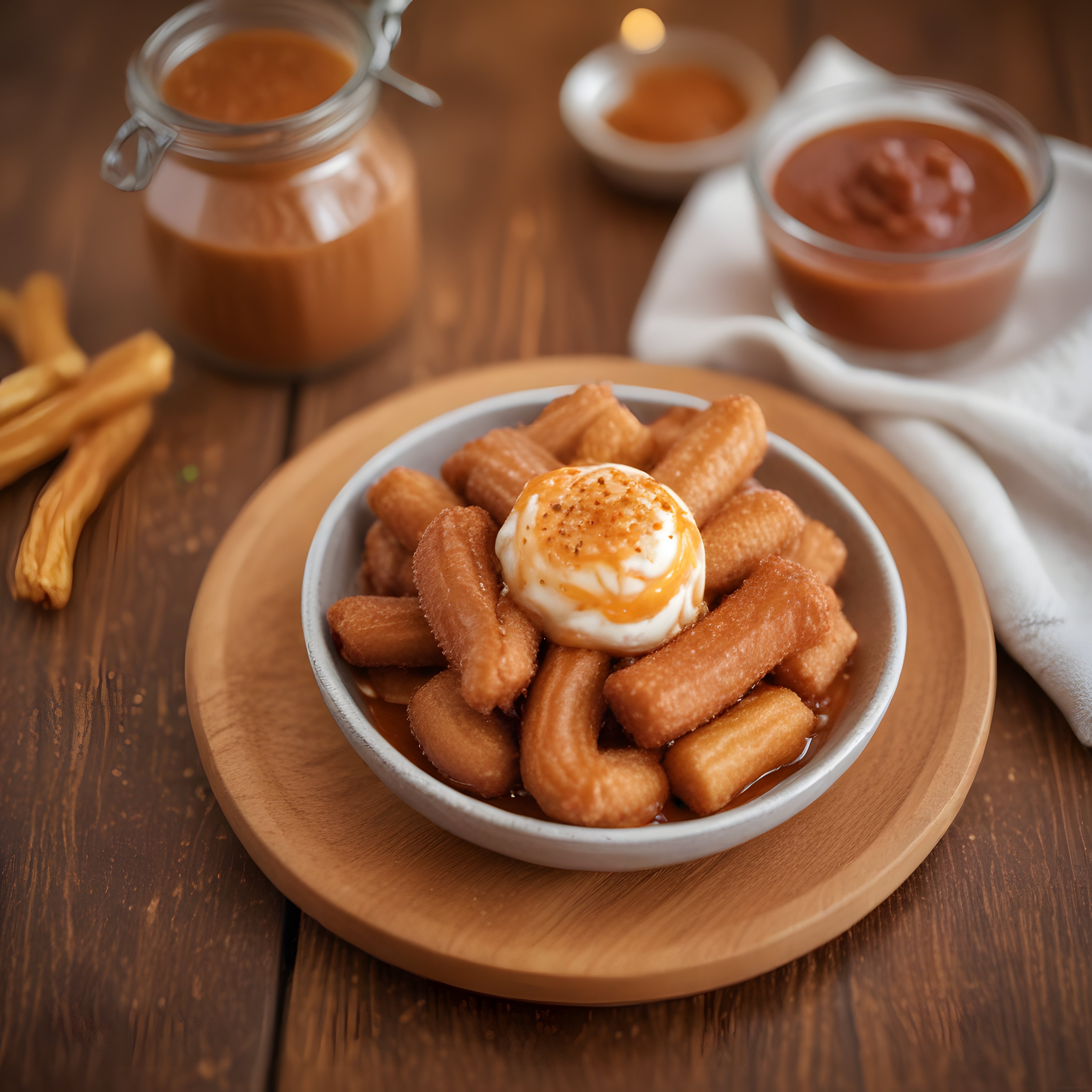 Hazırlarından Farksız: Ev Yapımı Churros, Dondurma ve Karamel Sos Eşleşmesi Hazırlarından Farksız: Ev Yapımı Churros, Dondurma ve Karamel Sos Eşleşmesi