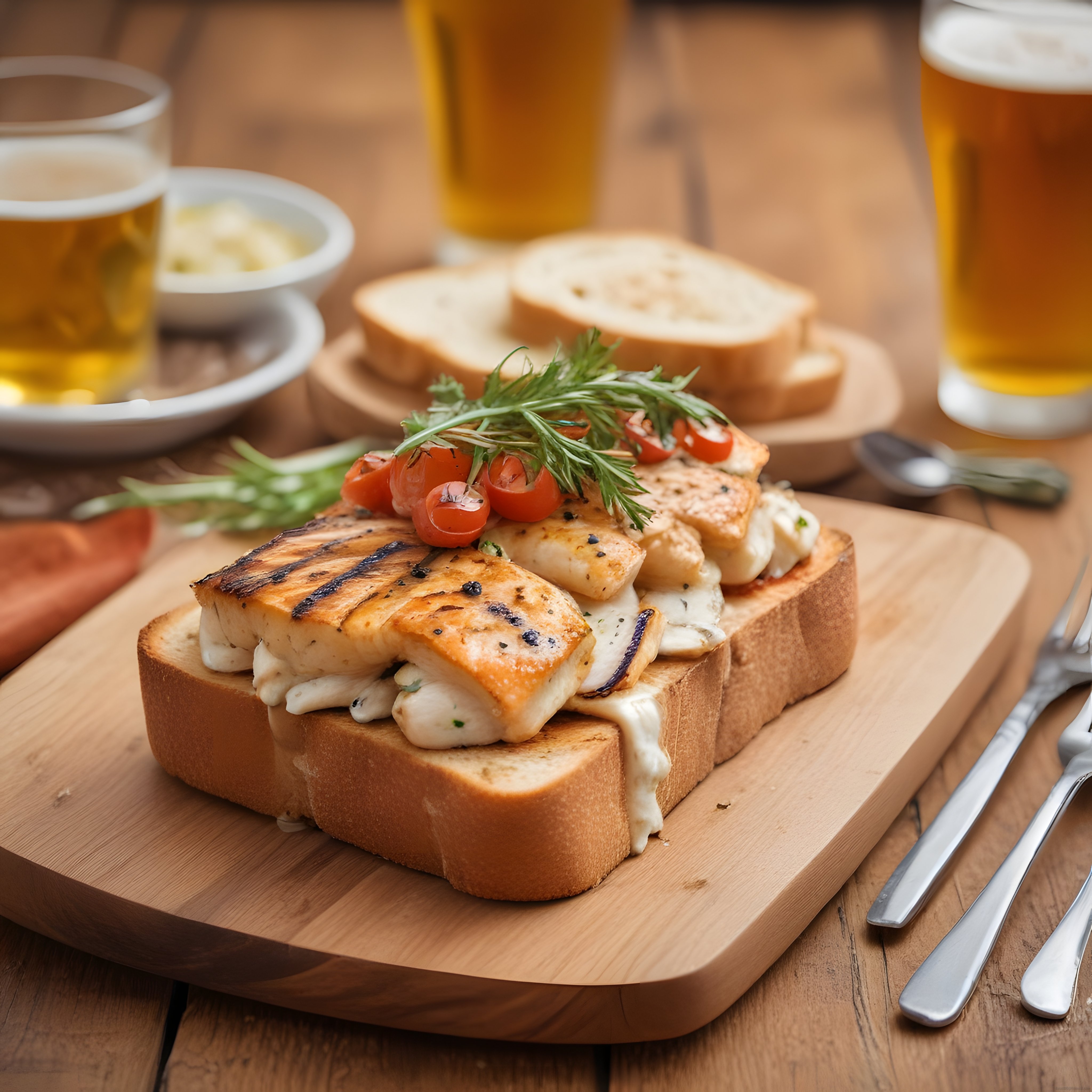 Hellim Peynirli Tost ve Soğuk Bira Eşliğinde Nefis Kahvaltı Masası Sunumu