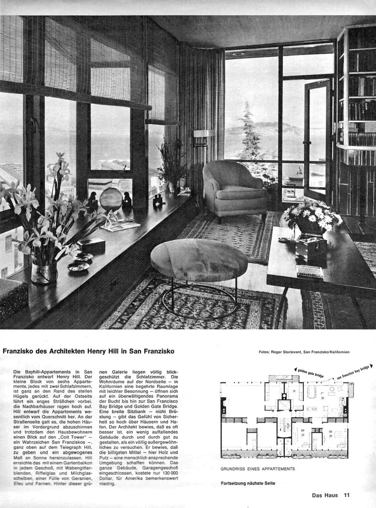 Henry Hill Tasarımı San Francisco Apartmanı ve Modernist Salon Detayları