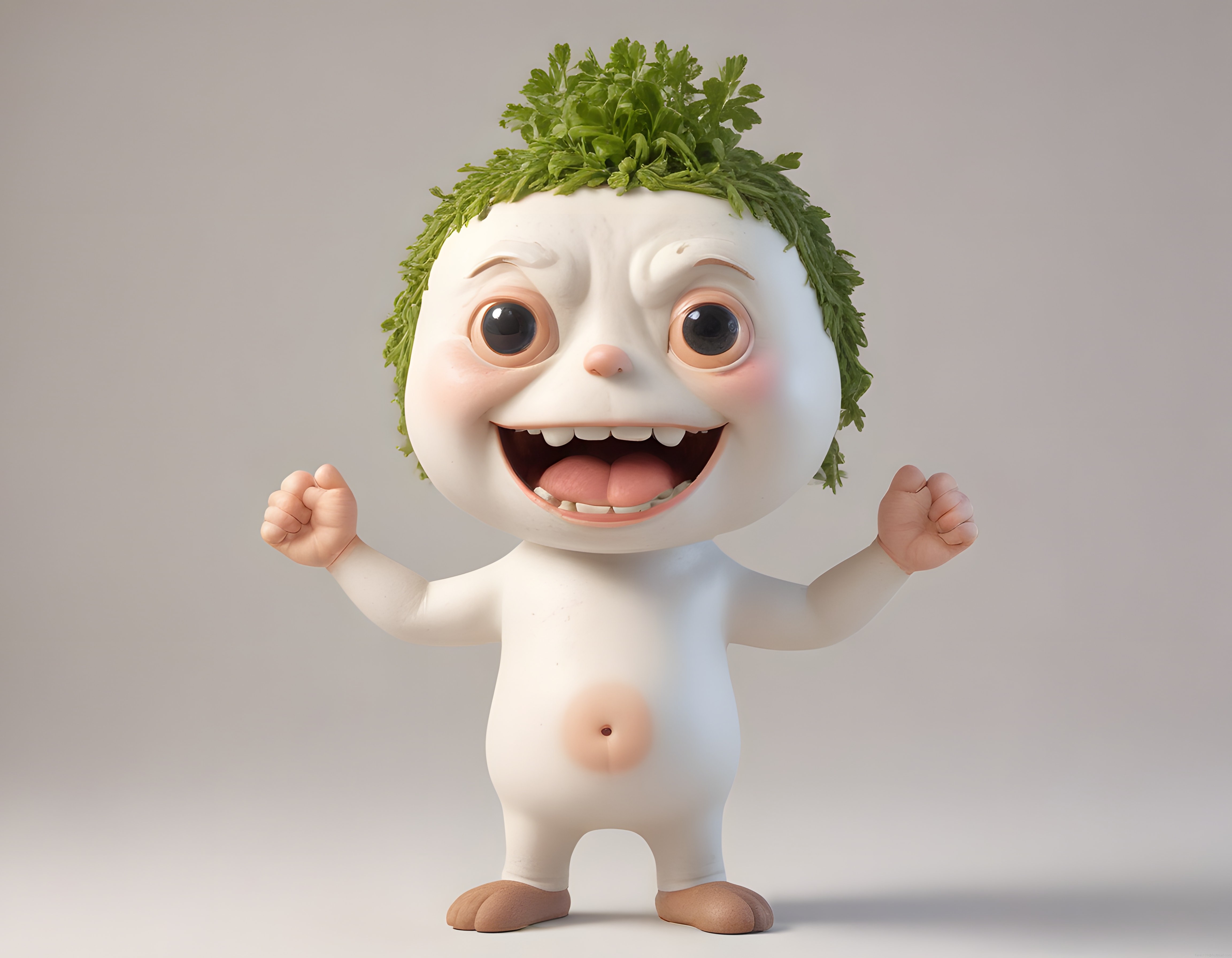 Heyecanlı marul başlı 3D bebek figürü ve ilgi çekici sevimli detayları
