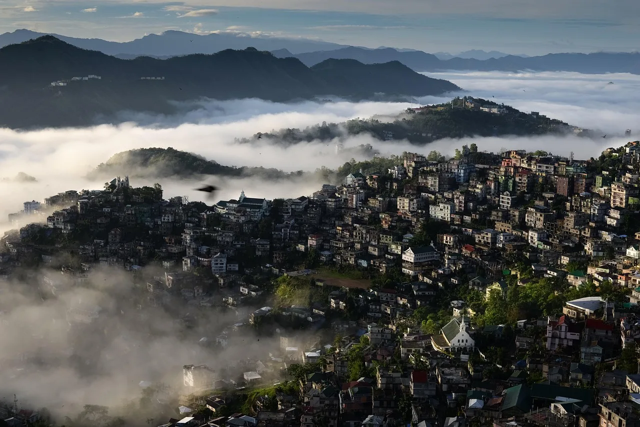 Hindistan Mizoram sabah sisi şehir manzarası