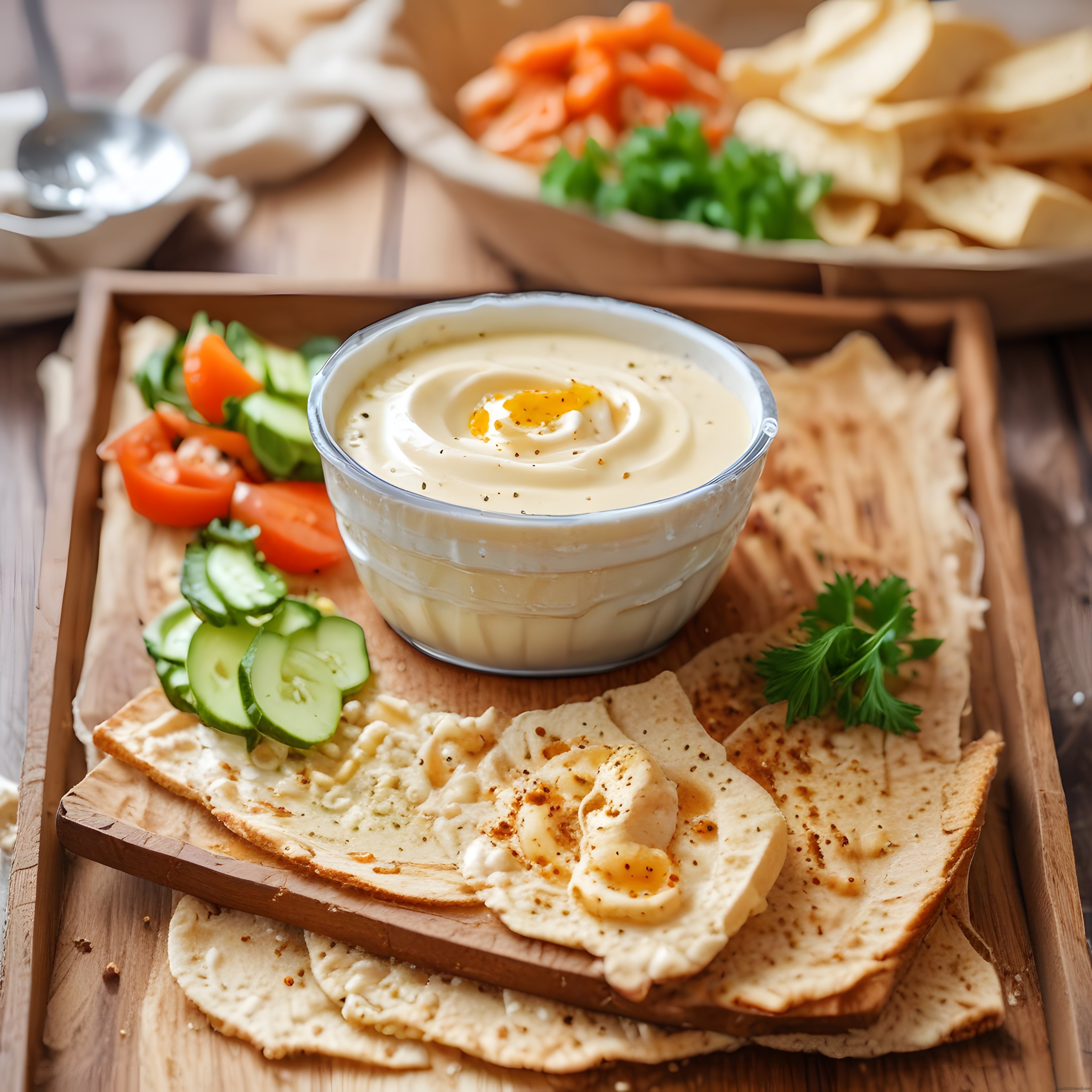 Humus Kasesi: Salatalık, Domates ve Lavaş ile Sağlıklı Atıştırmalık Tabağı