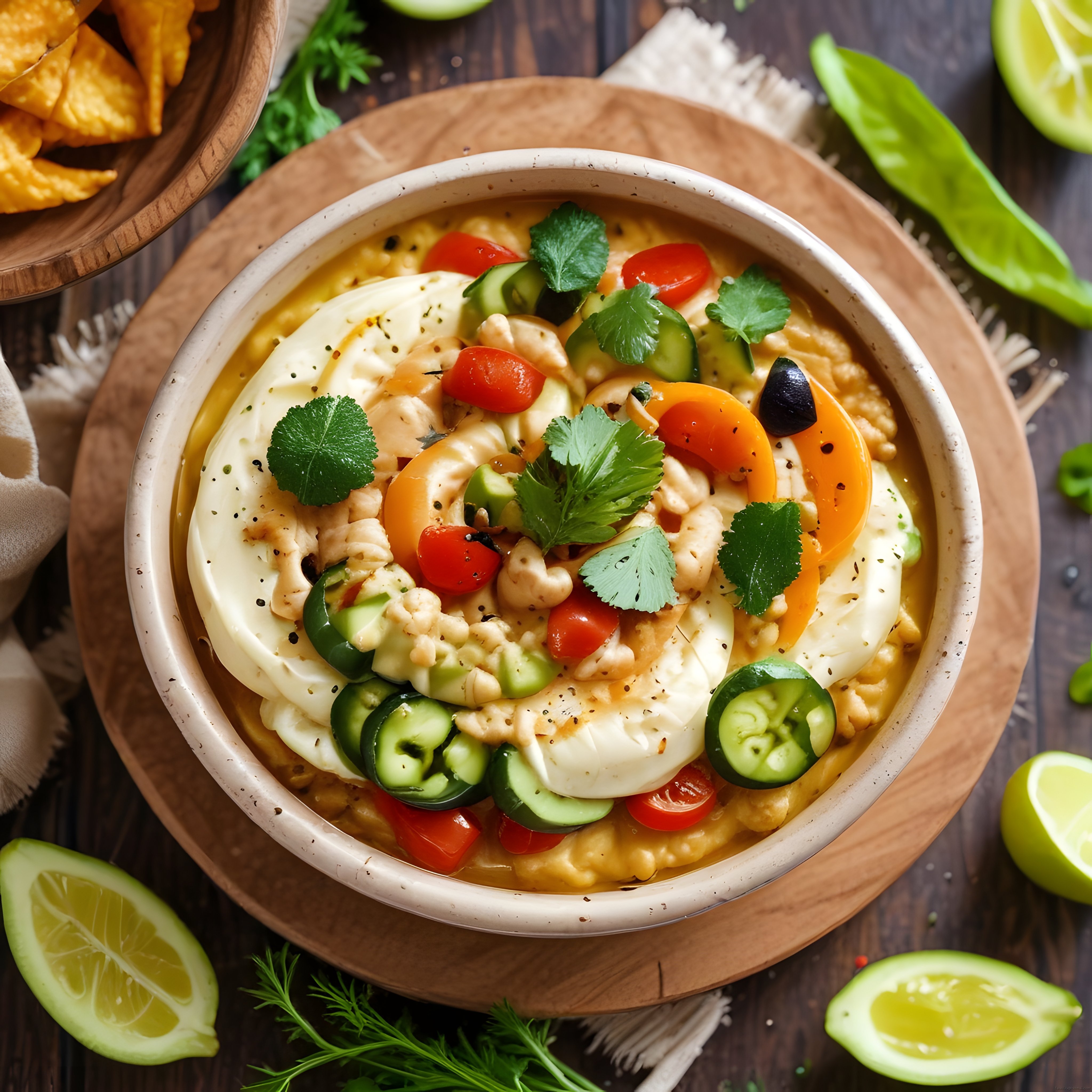Humus Kasesi: Taze Sebzeler ve Tahin Sosuyla Egzotik Meze Sunumu
