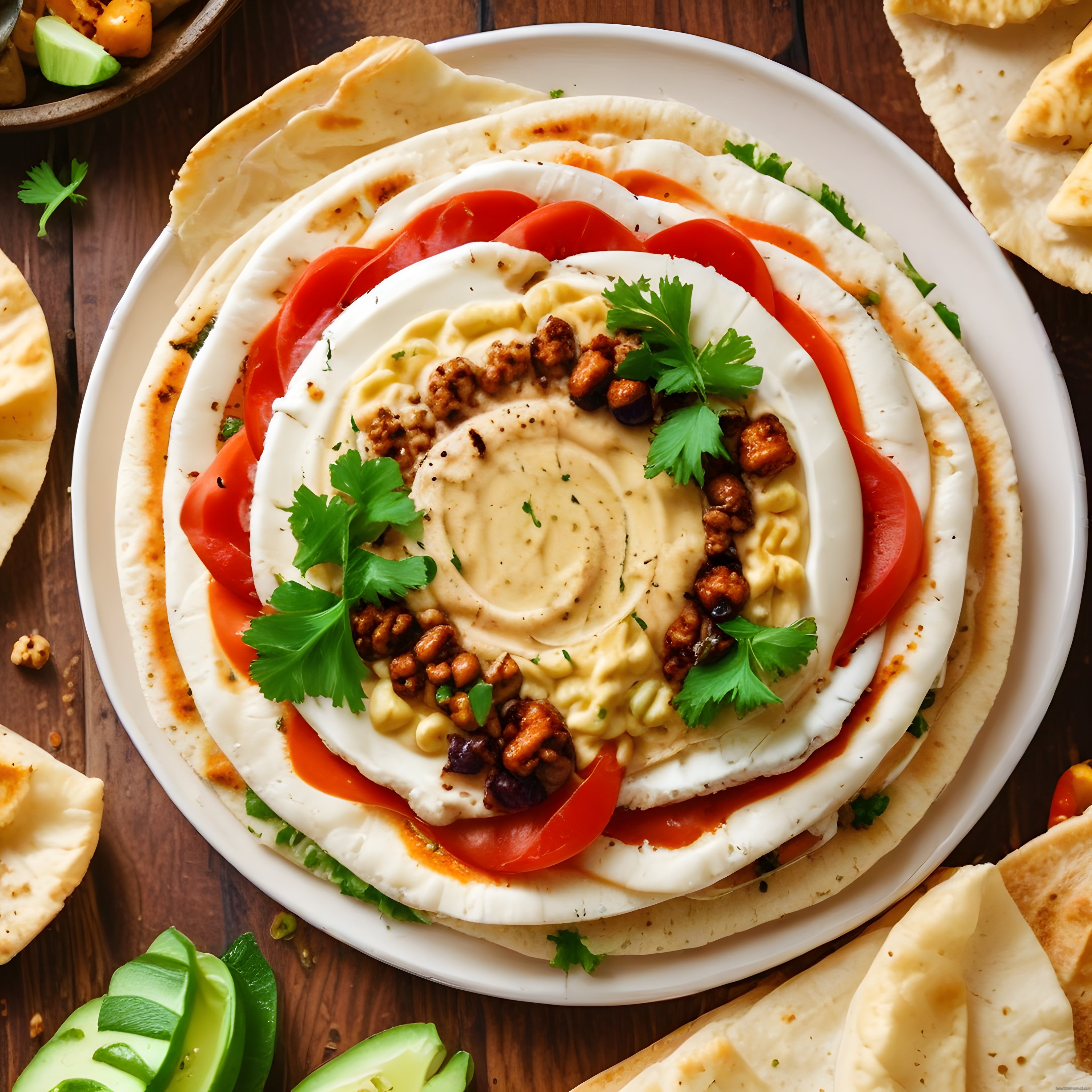 Humus Tabağı ve Mozzarella Peynirli Meze Çeşitleri ile Kahvaltı Keyfi