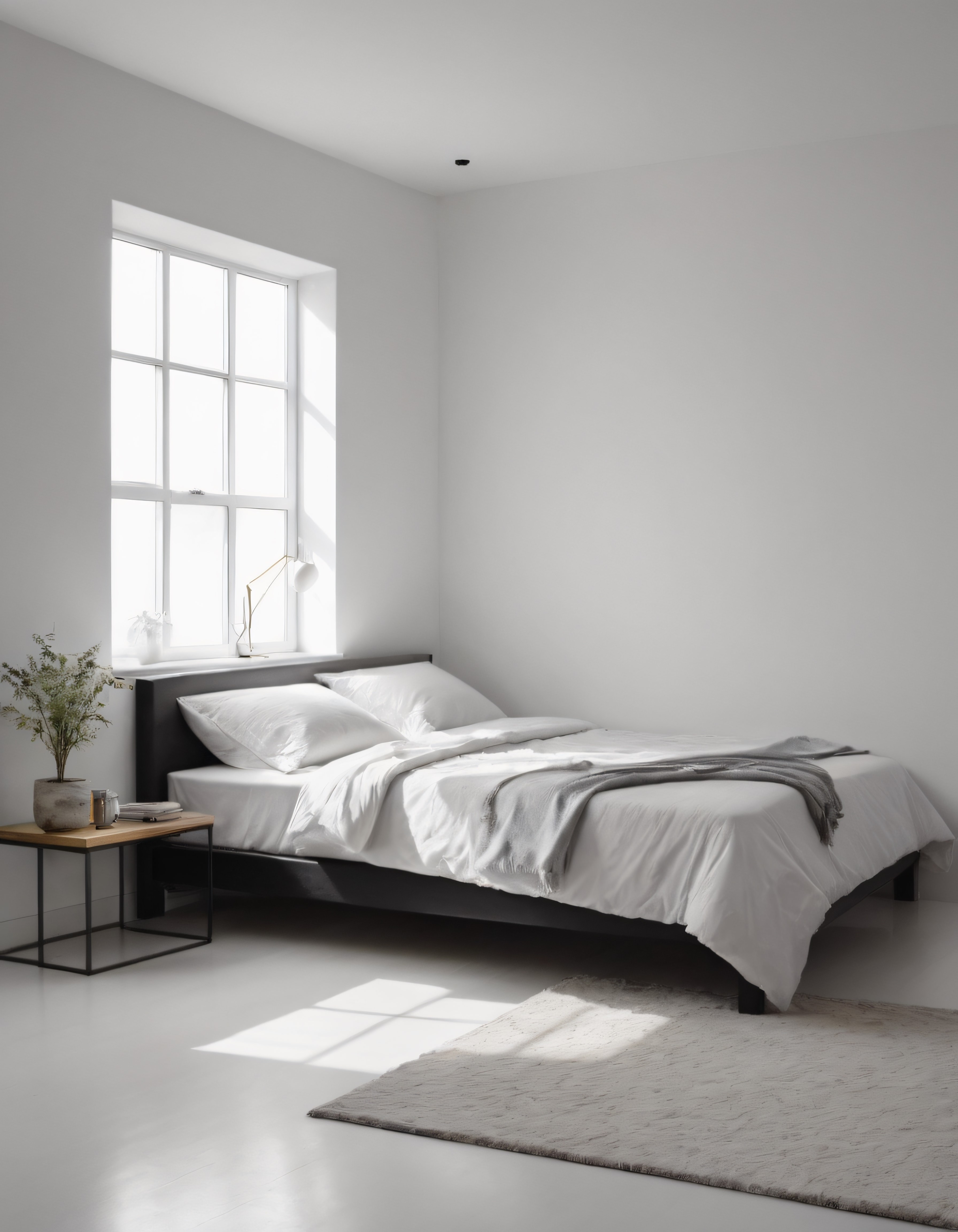 Huzur Veren Beyaz Minimalist Yatak Odası: Sade ve Ferah Yaşam Alanı