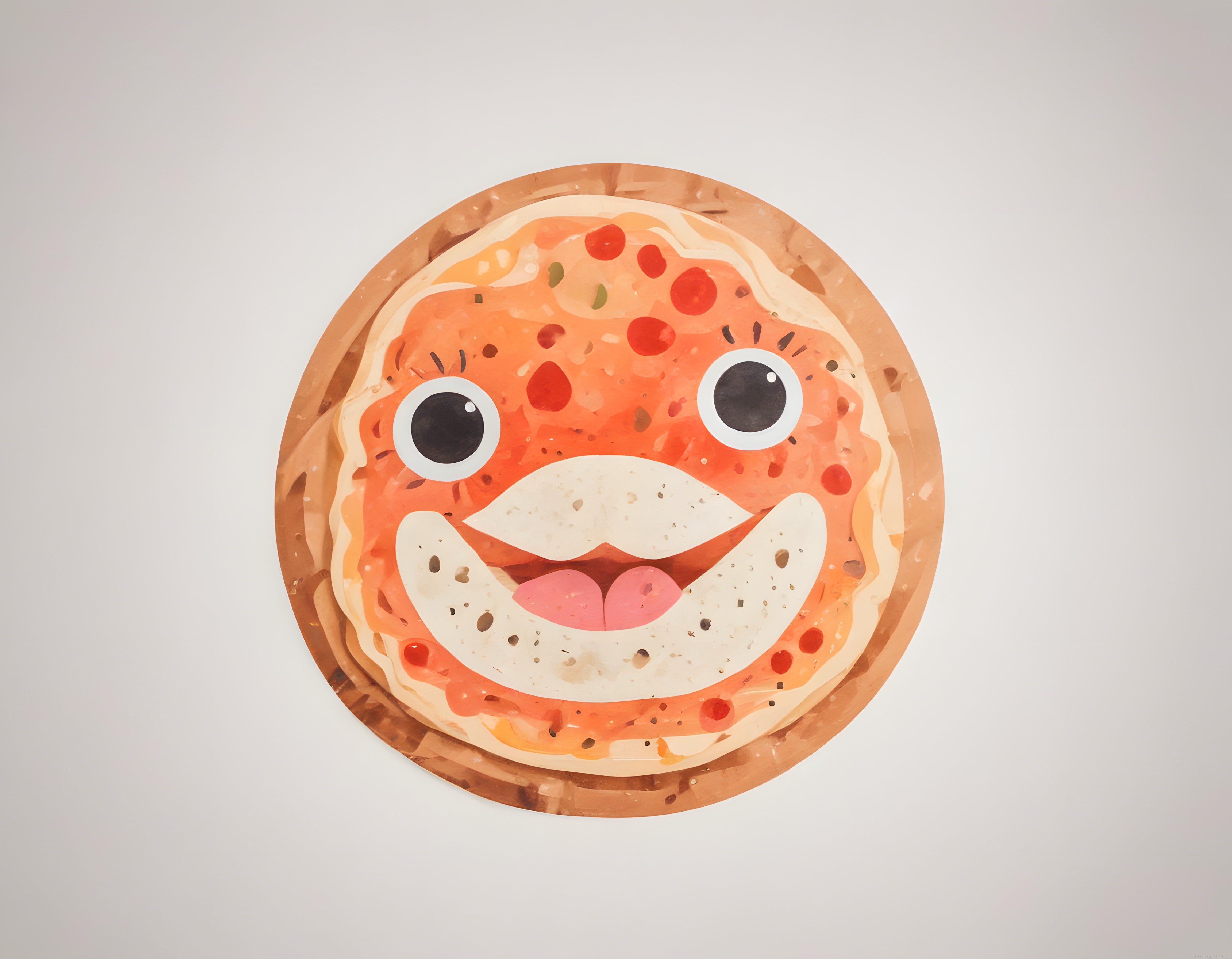 İçten Gülümseyen Sevimli Karikatür Pizza: Lezzetli ve Neşeli Bir Tasarım