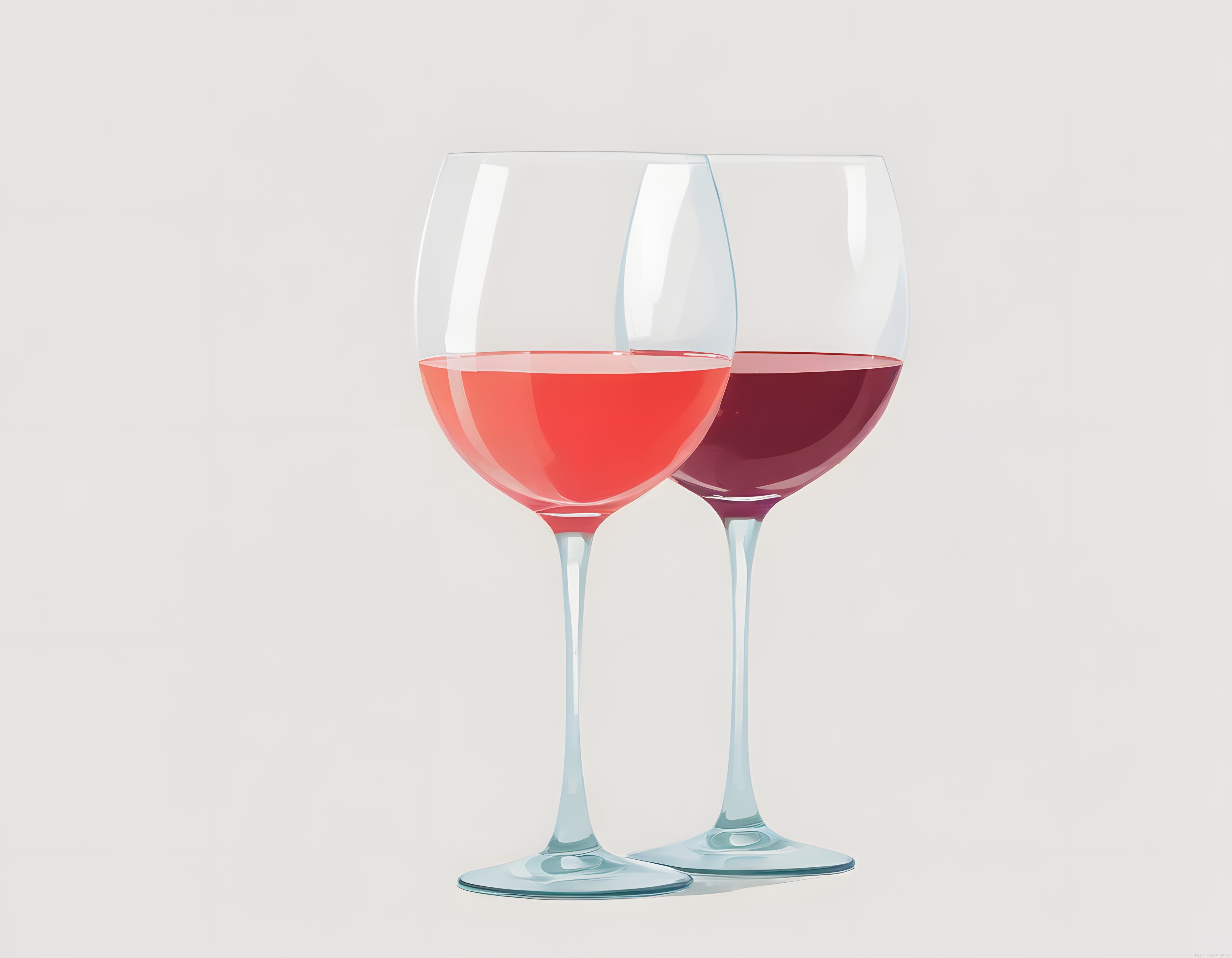 İki Şarap Kadehinde Gül Kurusu ve Kırmızı Şarabın Minimalist Sunumu