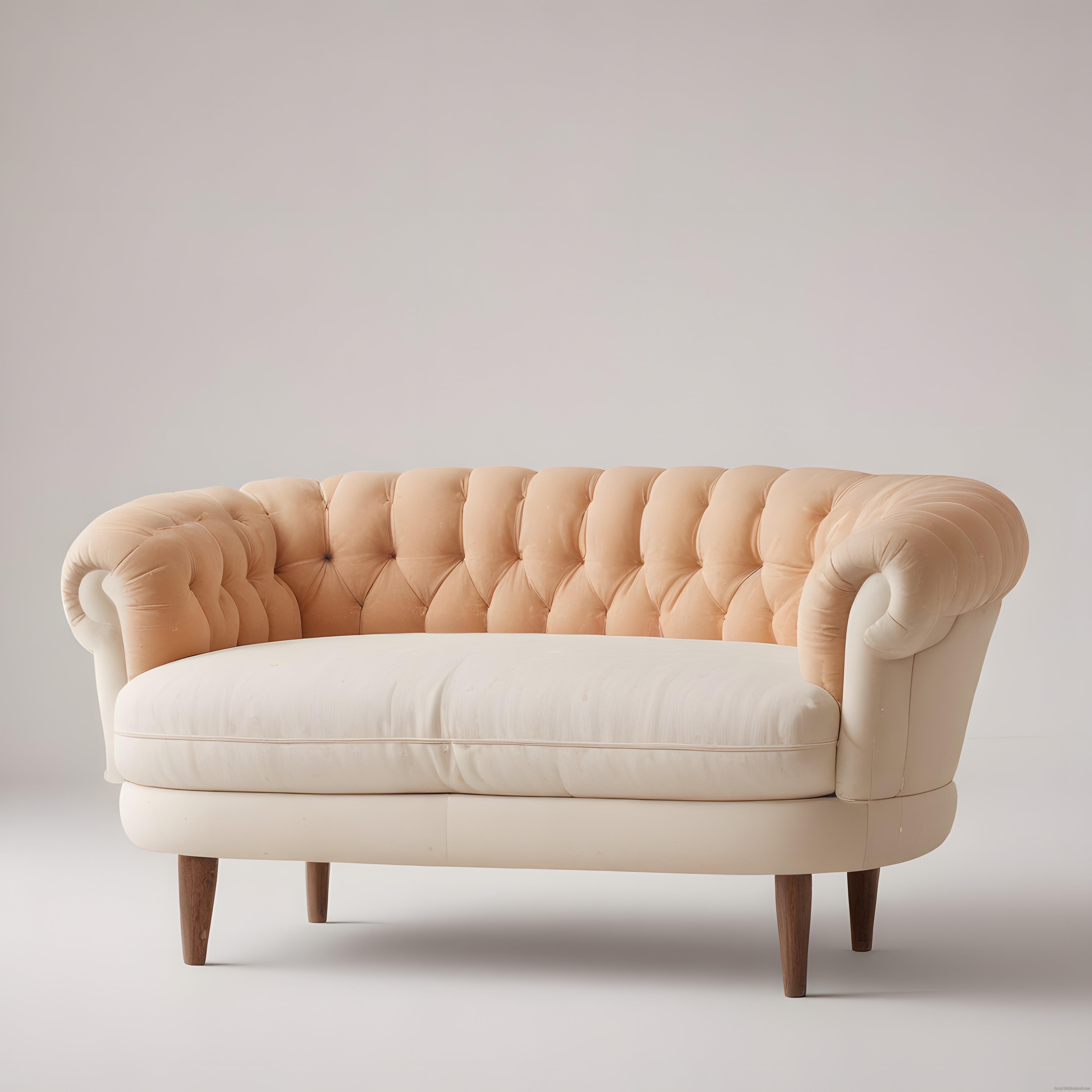 İkinci El Chesterfield Kanepe: Şeftali Rengi Kapitoneli Nostaljik Tasarım