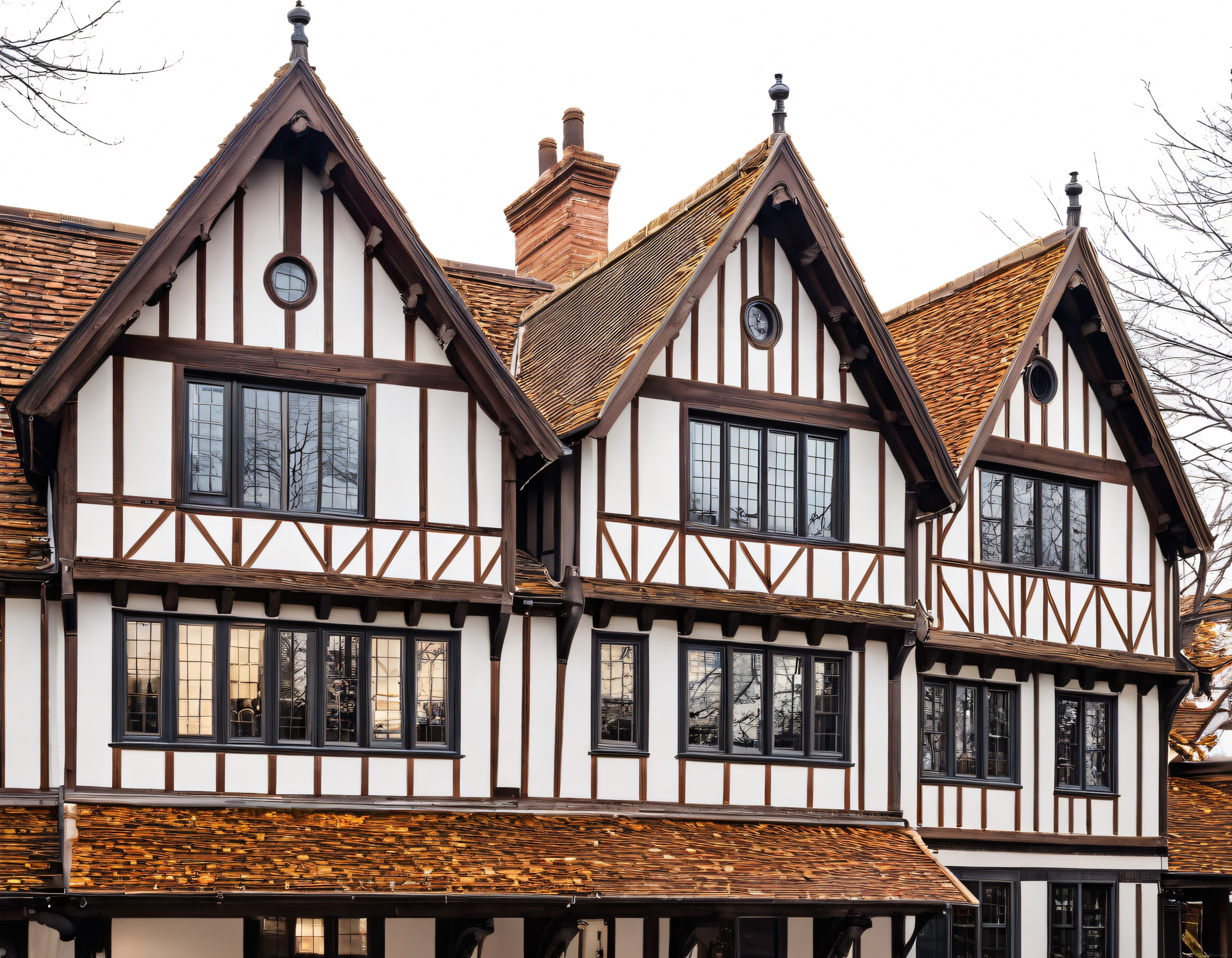 İngiltere Tudor Stili Yarı Ahşap Karkas Ev Görünümü ve Tarihi Mimarisi