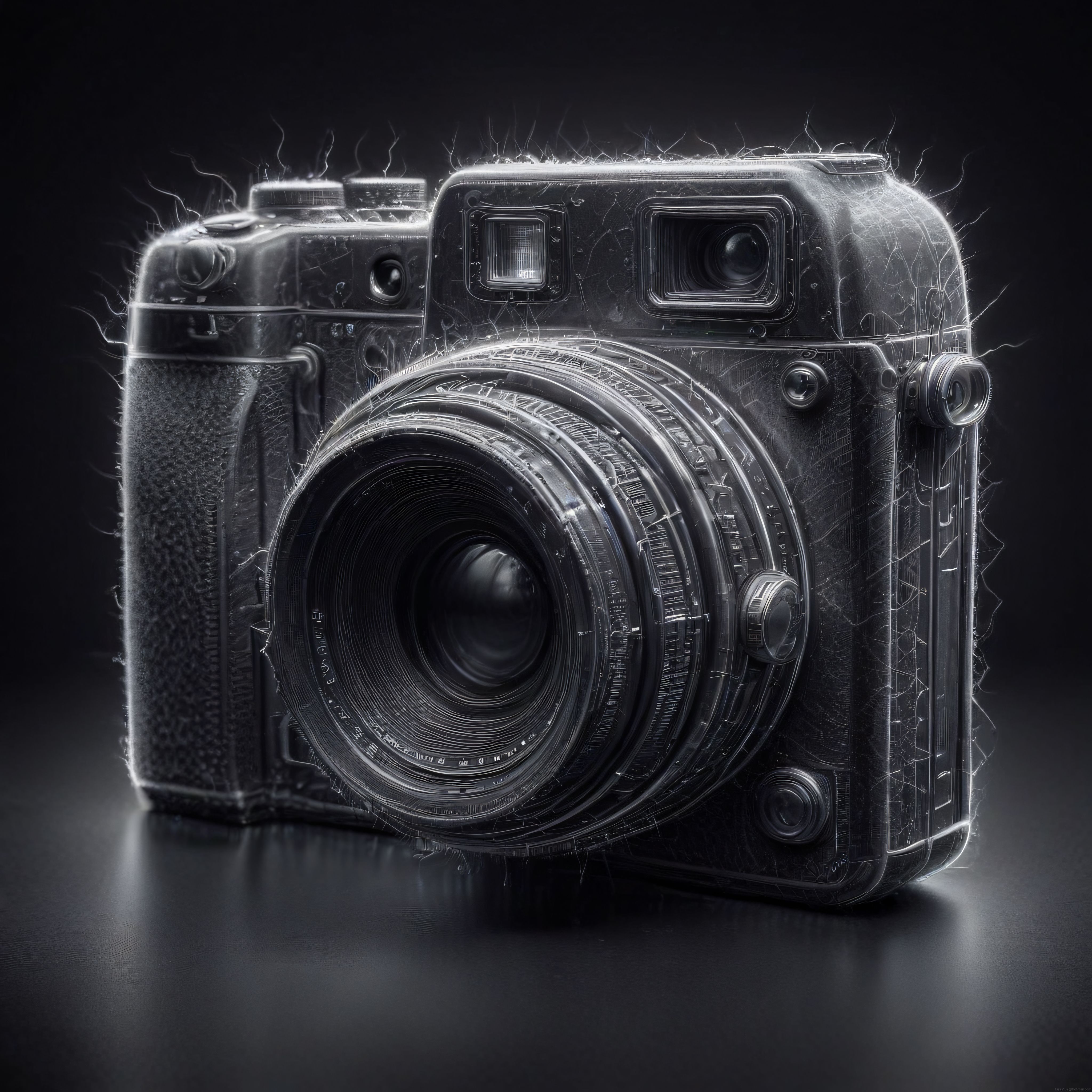 Işık Parçacıklarıyla Çevrili Gizemli Vintage Analog Fotoğraf Makinesi