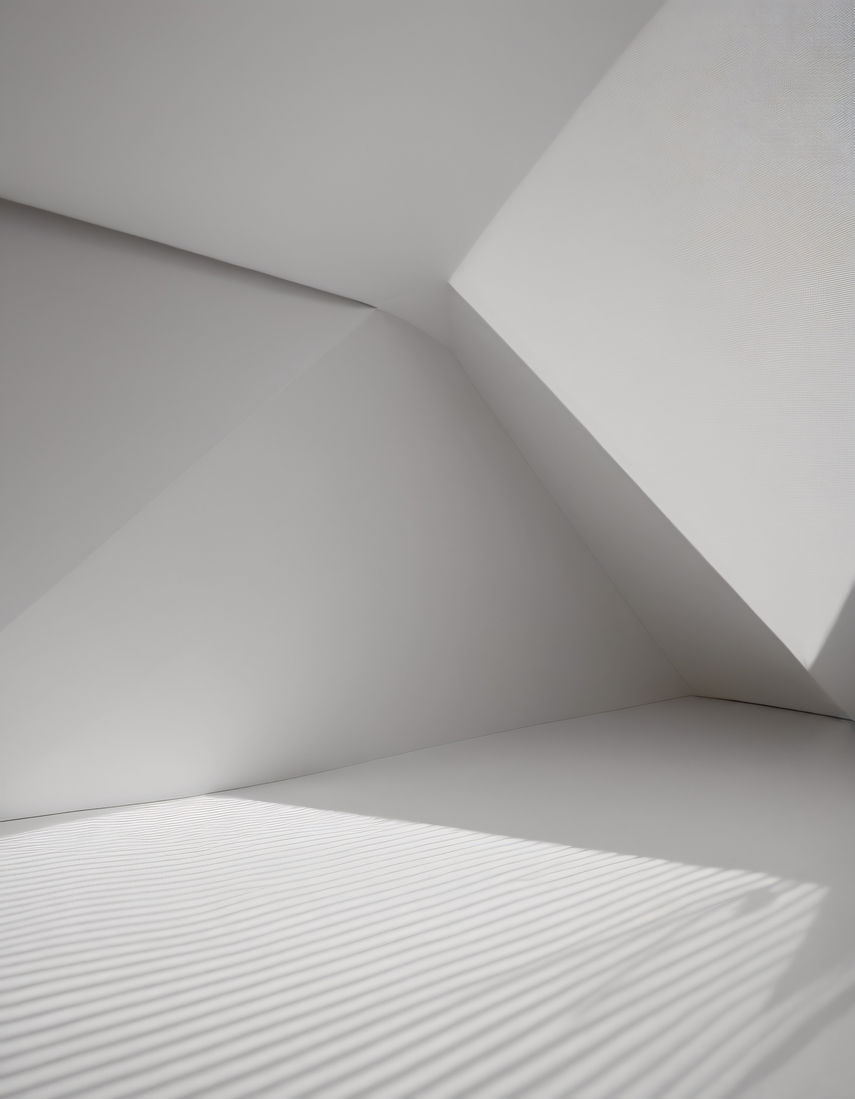 ışık ve gölge dansıyla beyaz mekanın minimalist ve sade estetiği