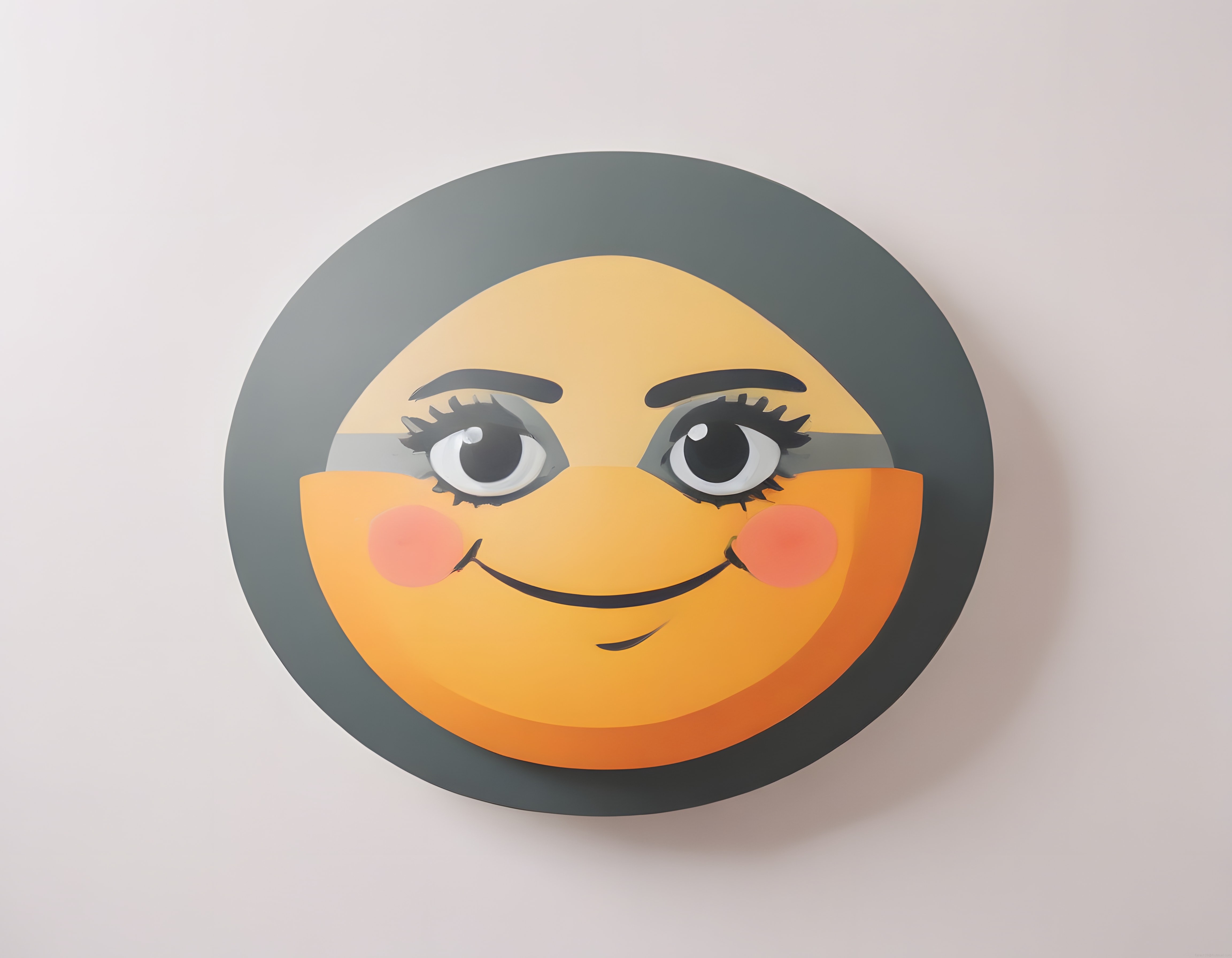 ışık ve gölge detaylarıyla makyajlı emoji yüzü dijital sanat çalışması