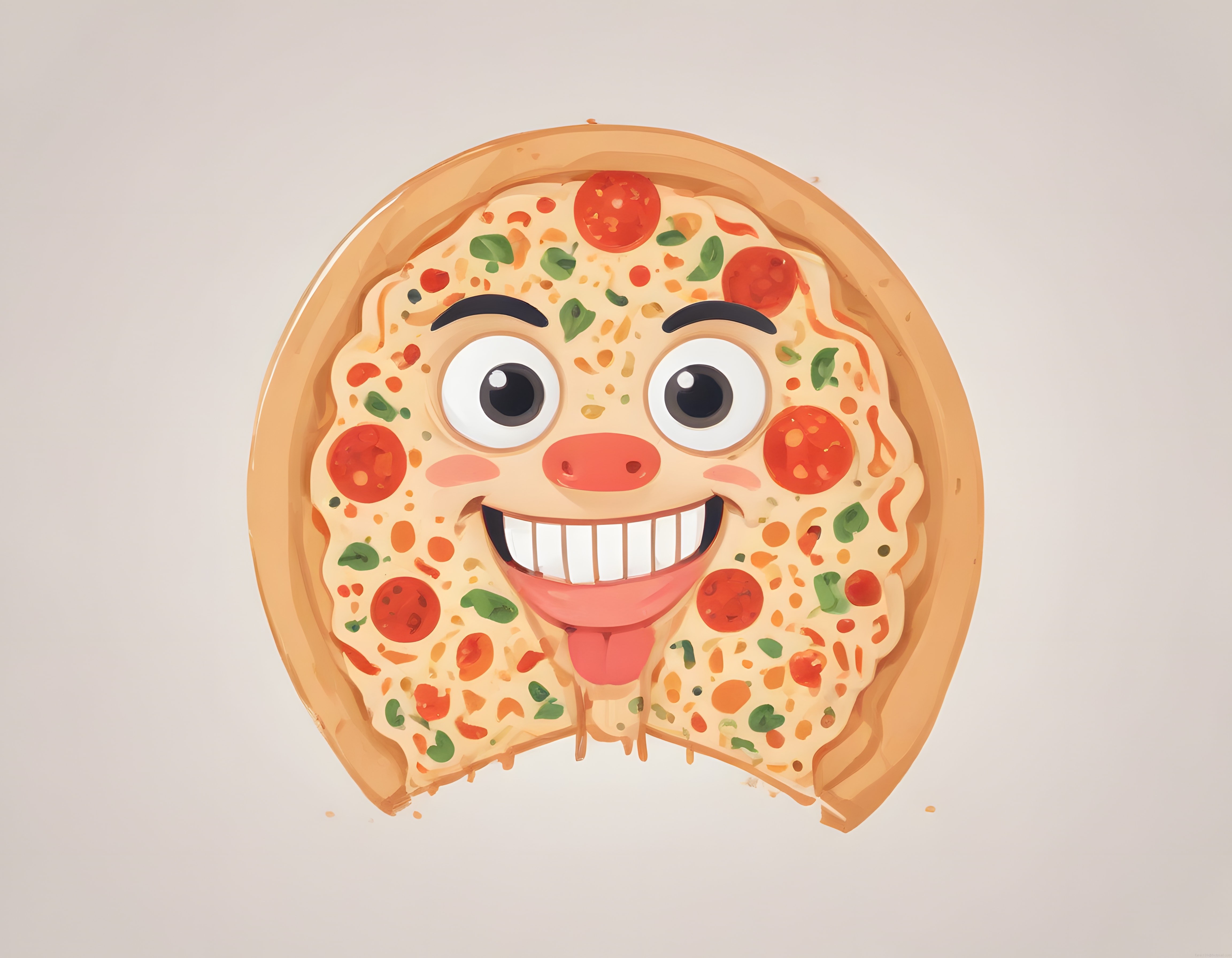 Isırık Almiş Sevimli Pizza Maskotu: Eğlenceli Animasyon Karakteri Tasarımı