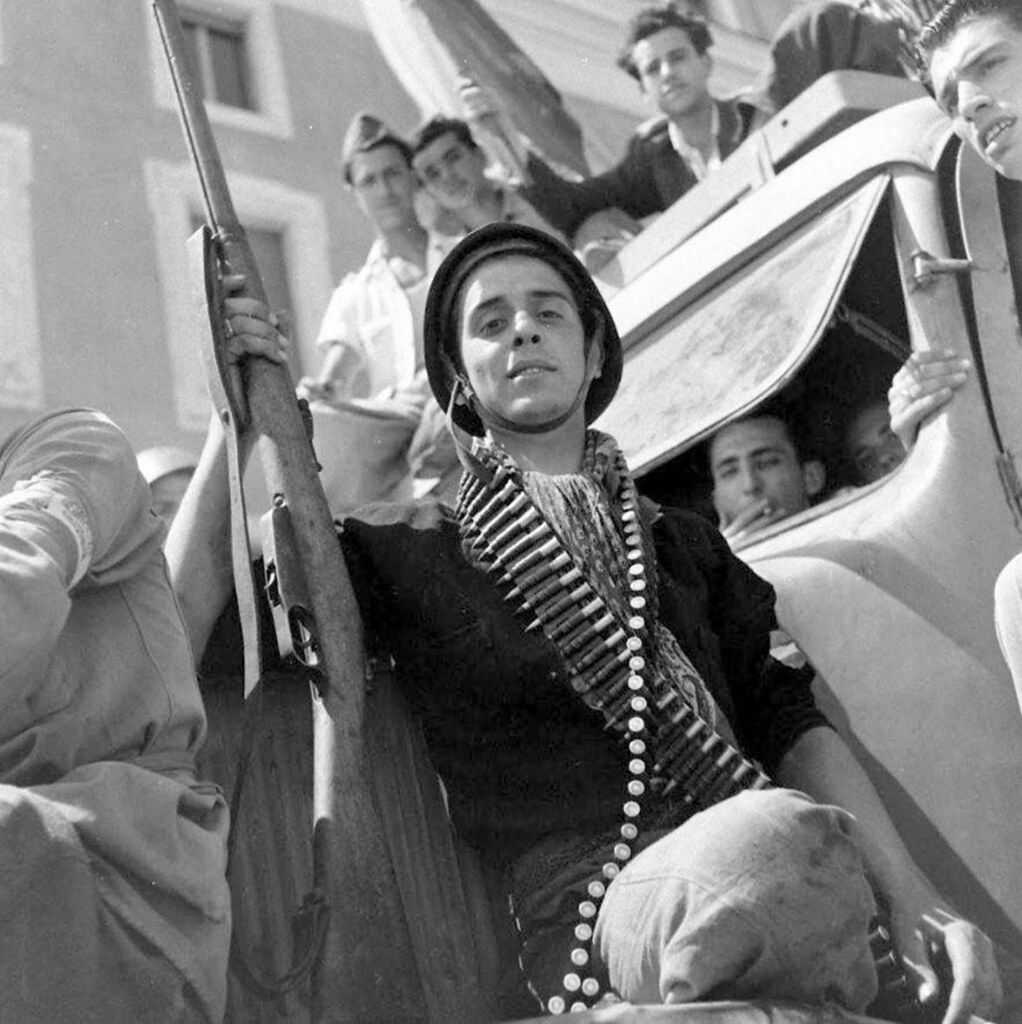 İspanya İç Savaşı Döneminden Vintage Siyah Beyaz Askeri Portre Fotoğraf