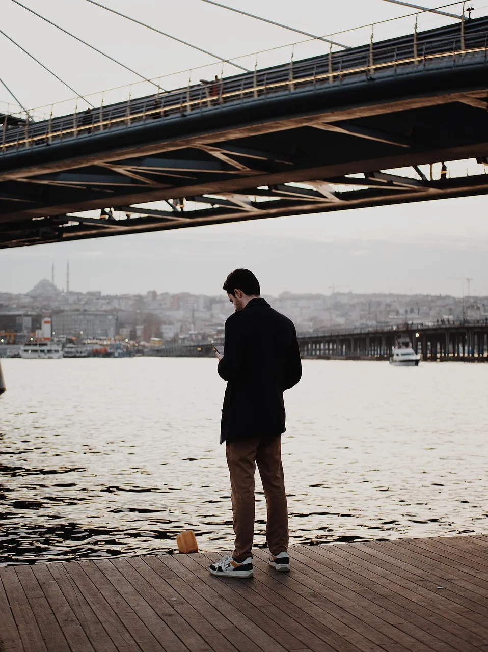 İstanbul köprüsü gün batımı silueti
