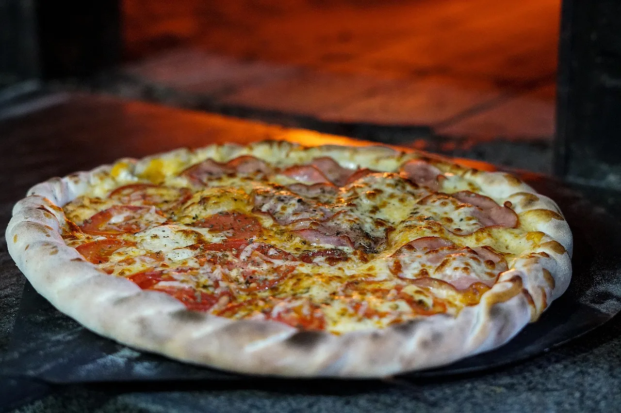İtalyan usulü peynirli pizza dilimi - lezzetli