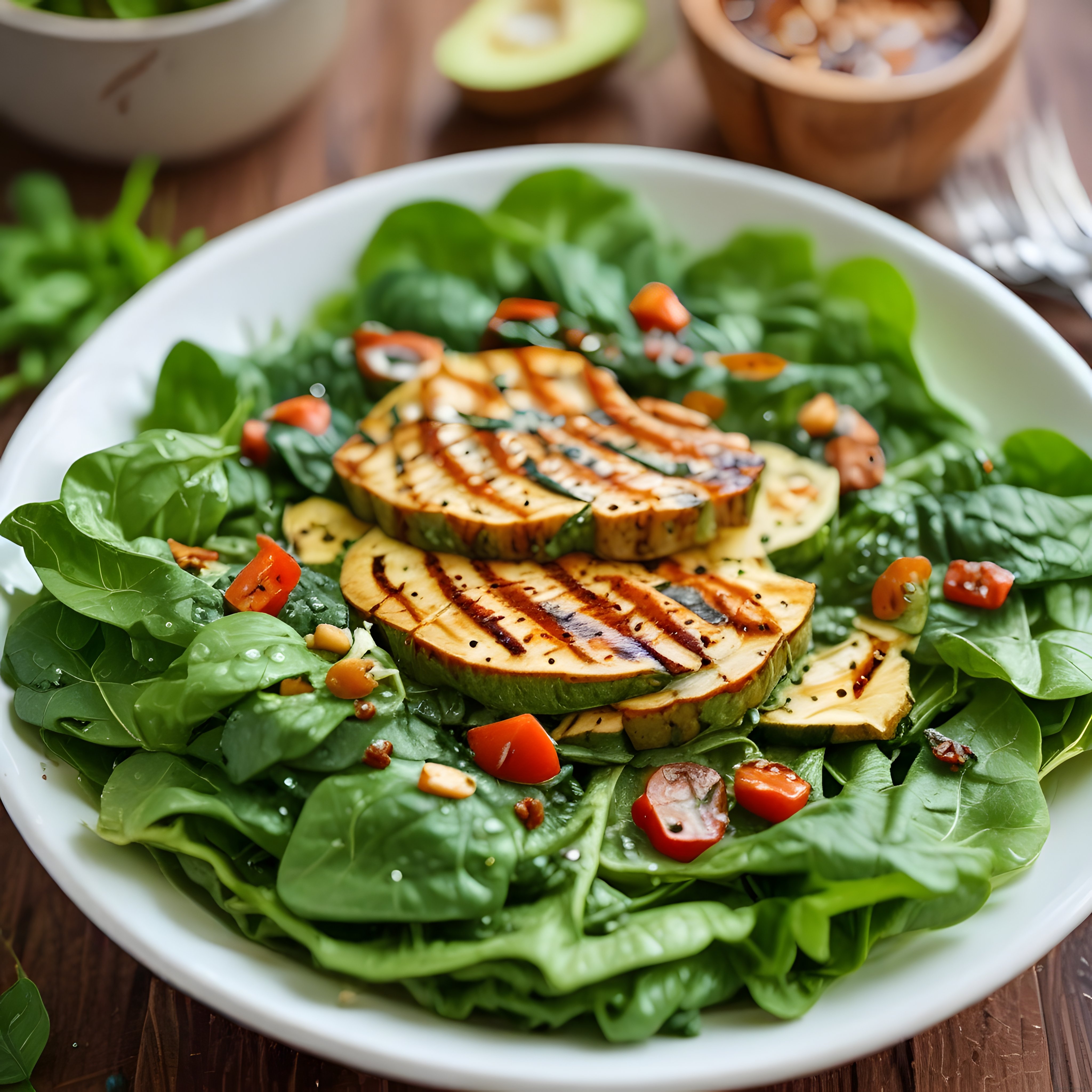 Izgara Avokadolu Ispanak Salatası: Sağlıklı ve Lezzetli Bir Vegan Tarif