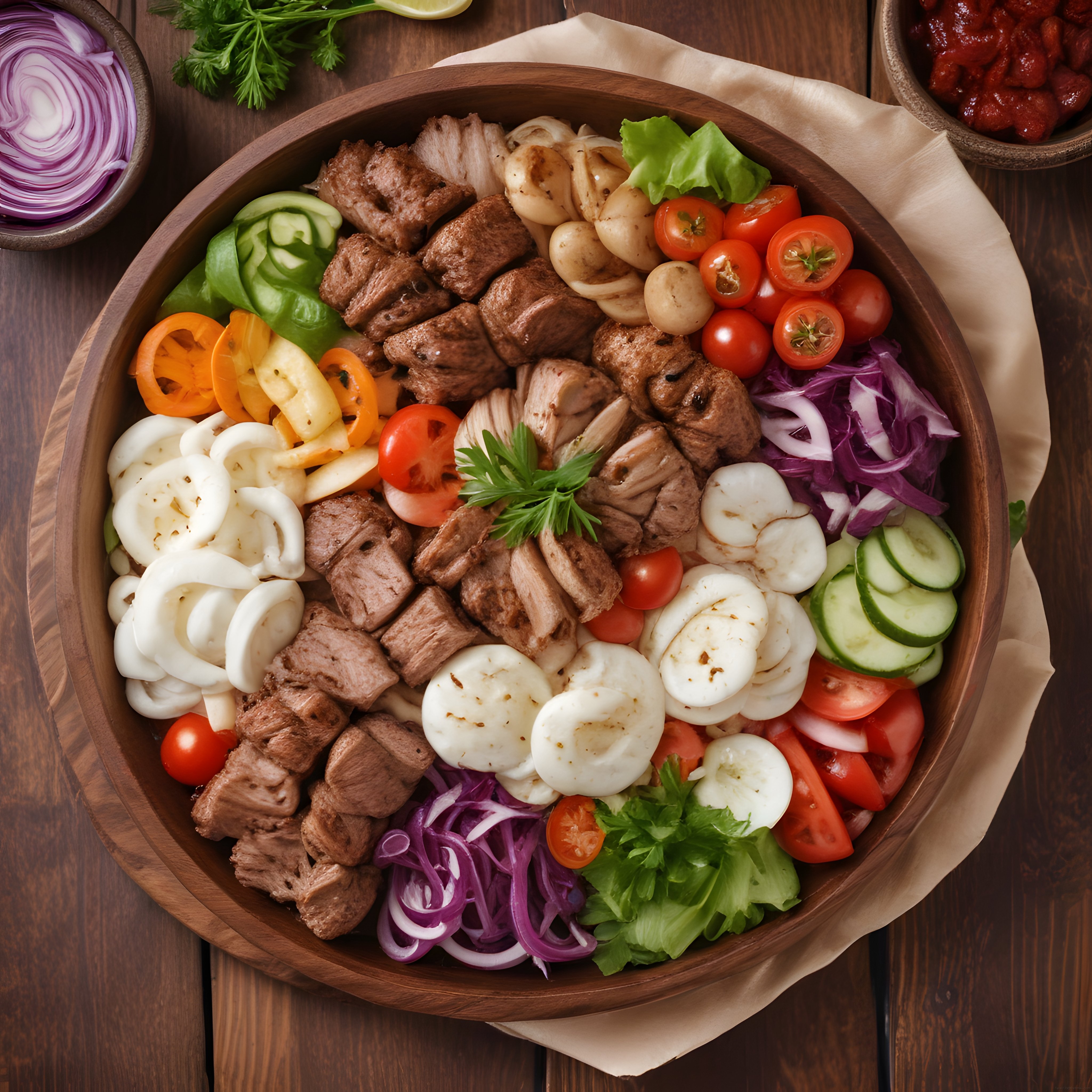 Izgara Etli Protein Kasesi: Yumurta, Mantar ve Taze Sebzelerle Besleyici Öğün