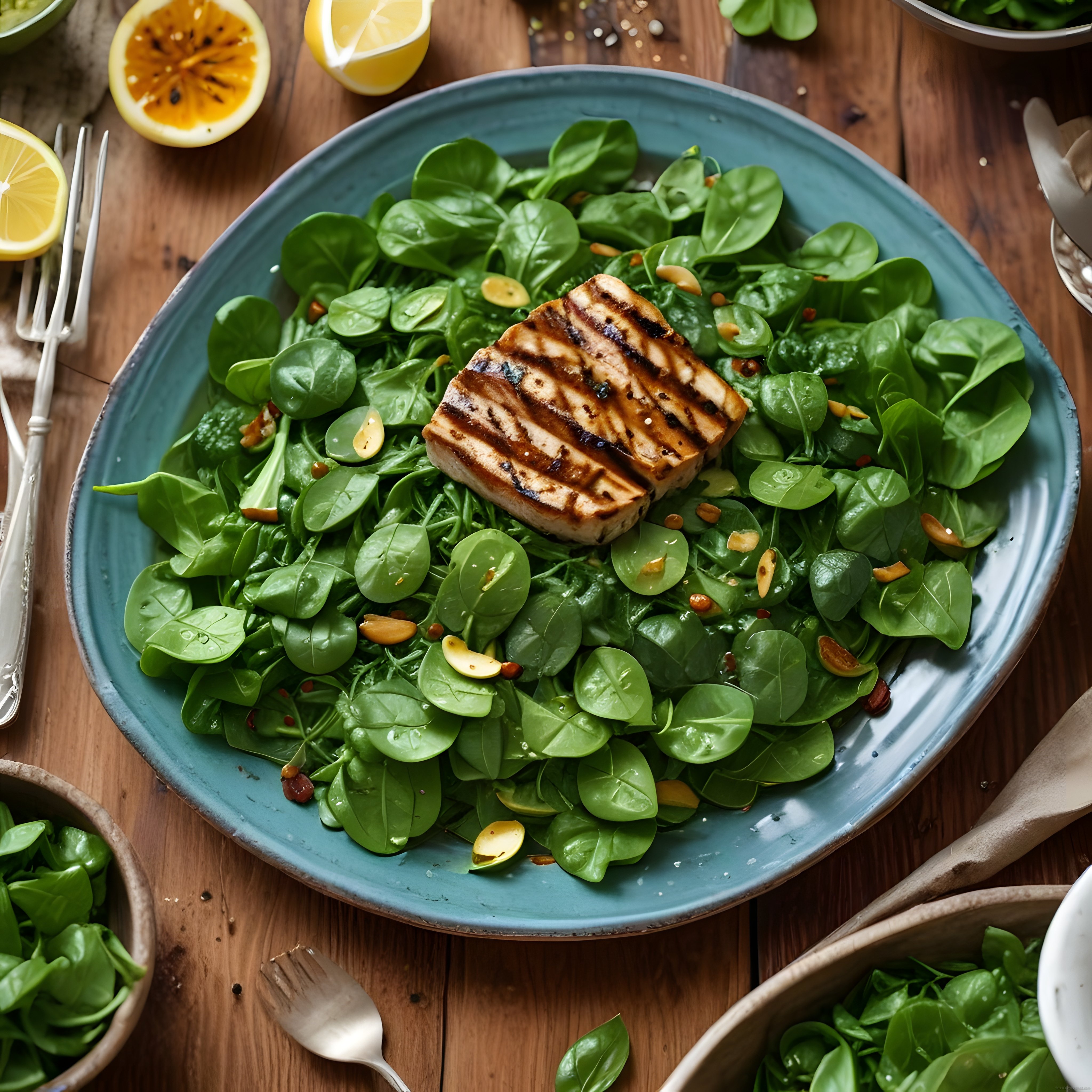 Izgara Hellimli Ispanak Salatası: Sağlıklı ve Protein Dolu Besleyici Tarif