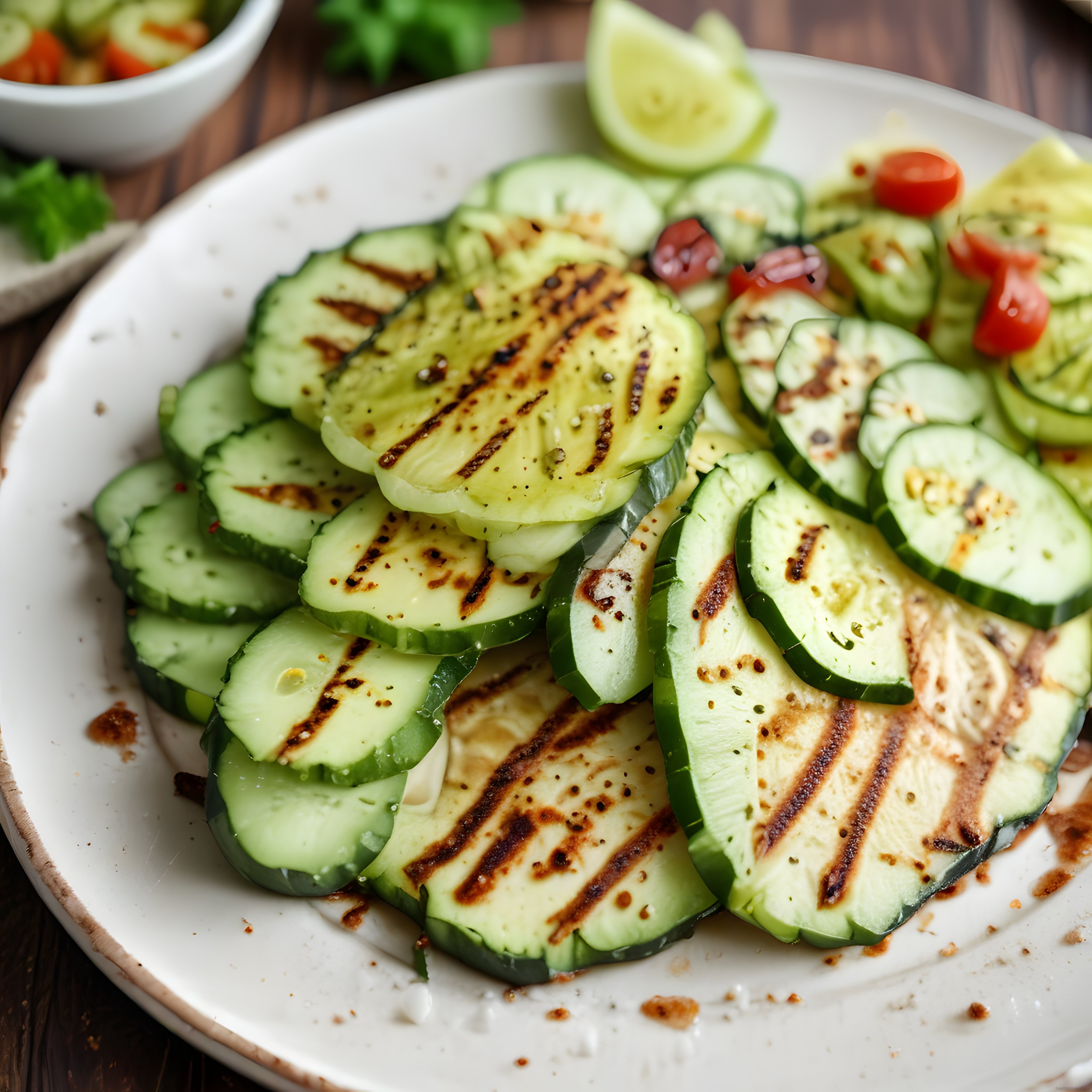 Izgara Kabak Dilimleri ve Taze Salata ile Sağlıklı Yaz Akşam Yemeği
