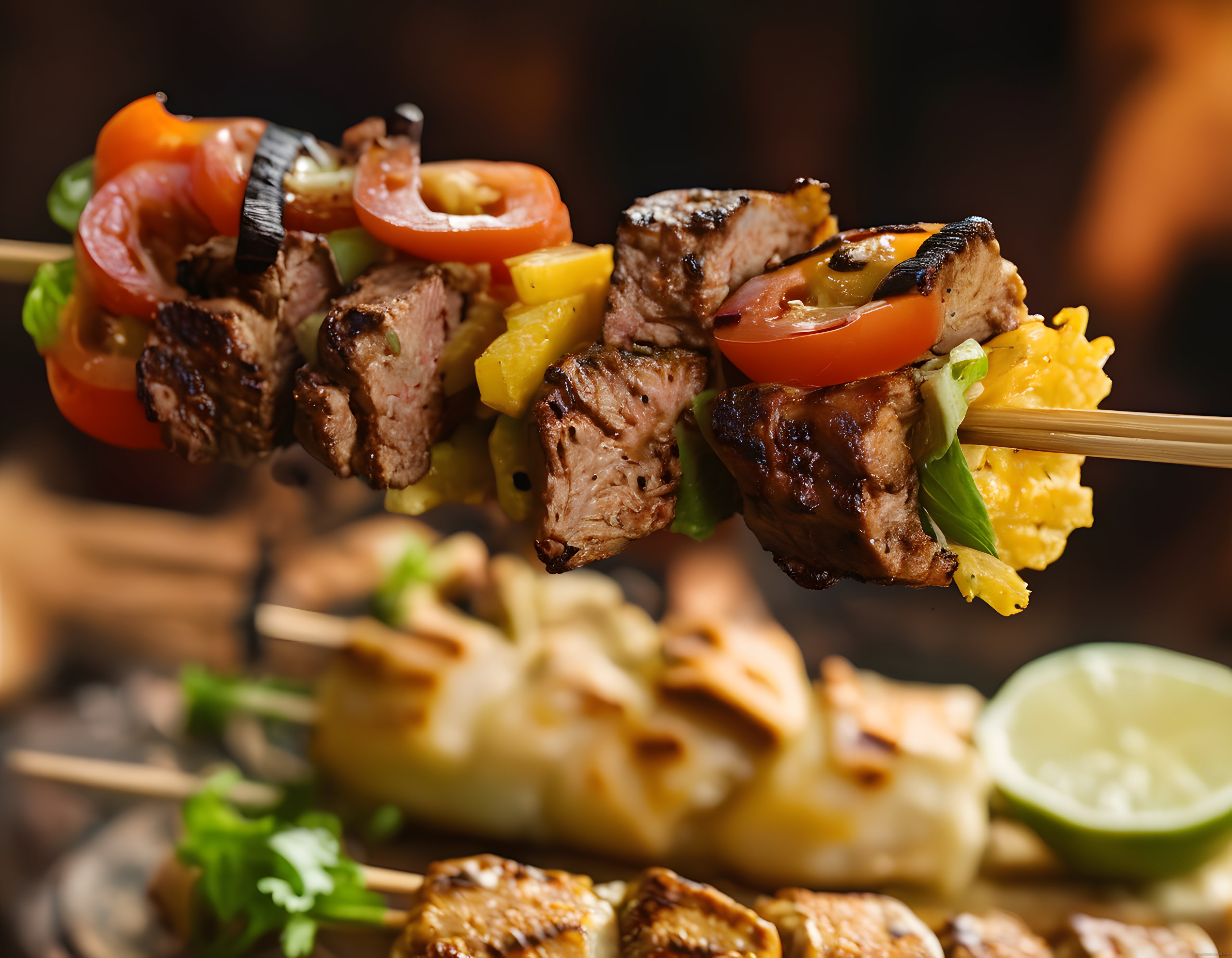Izgara Şiş Kebap ve Renkli Sebzeler: Barbekü Sofralarının Vazgeçilmezi