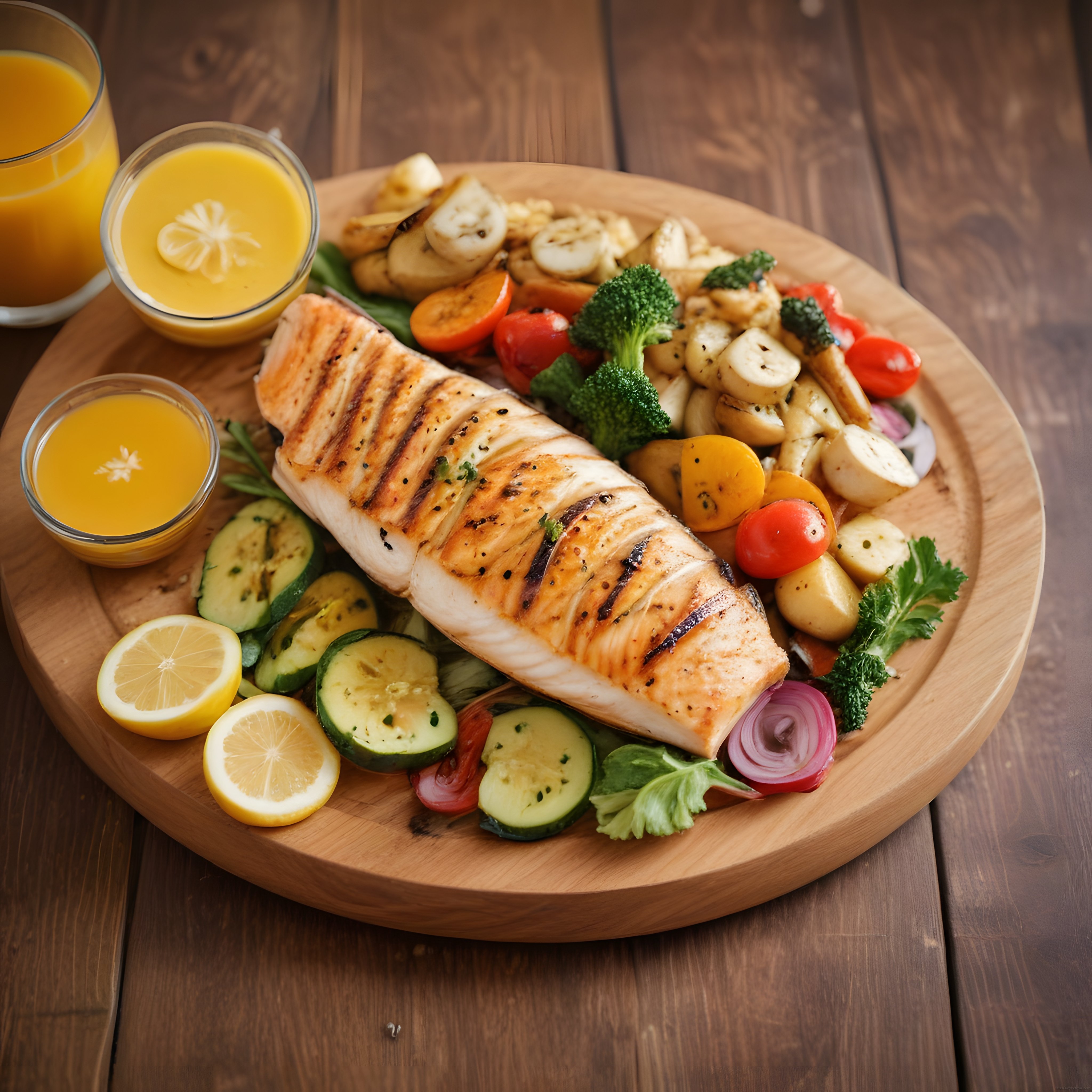 Izgara Somon Fileto, Sebzeli Salata ve Turunç Sos ile Günün Menüsü