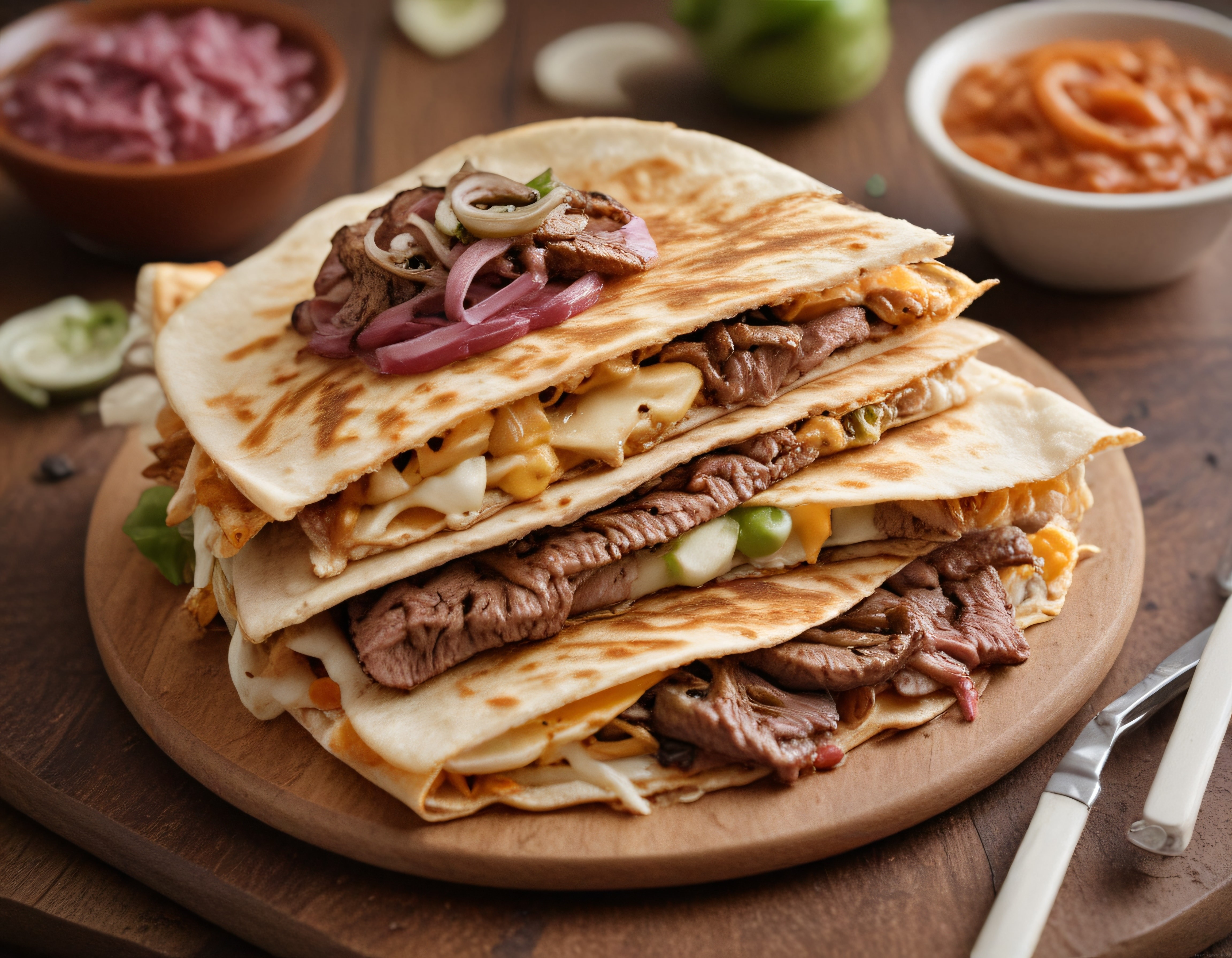 Izgara Tadında Ev Yapımı Etli Peynirli Quesadilla: Pratik ve Doyurucu