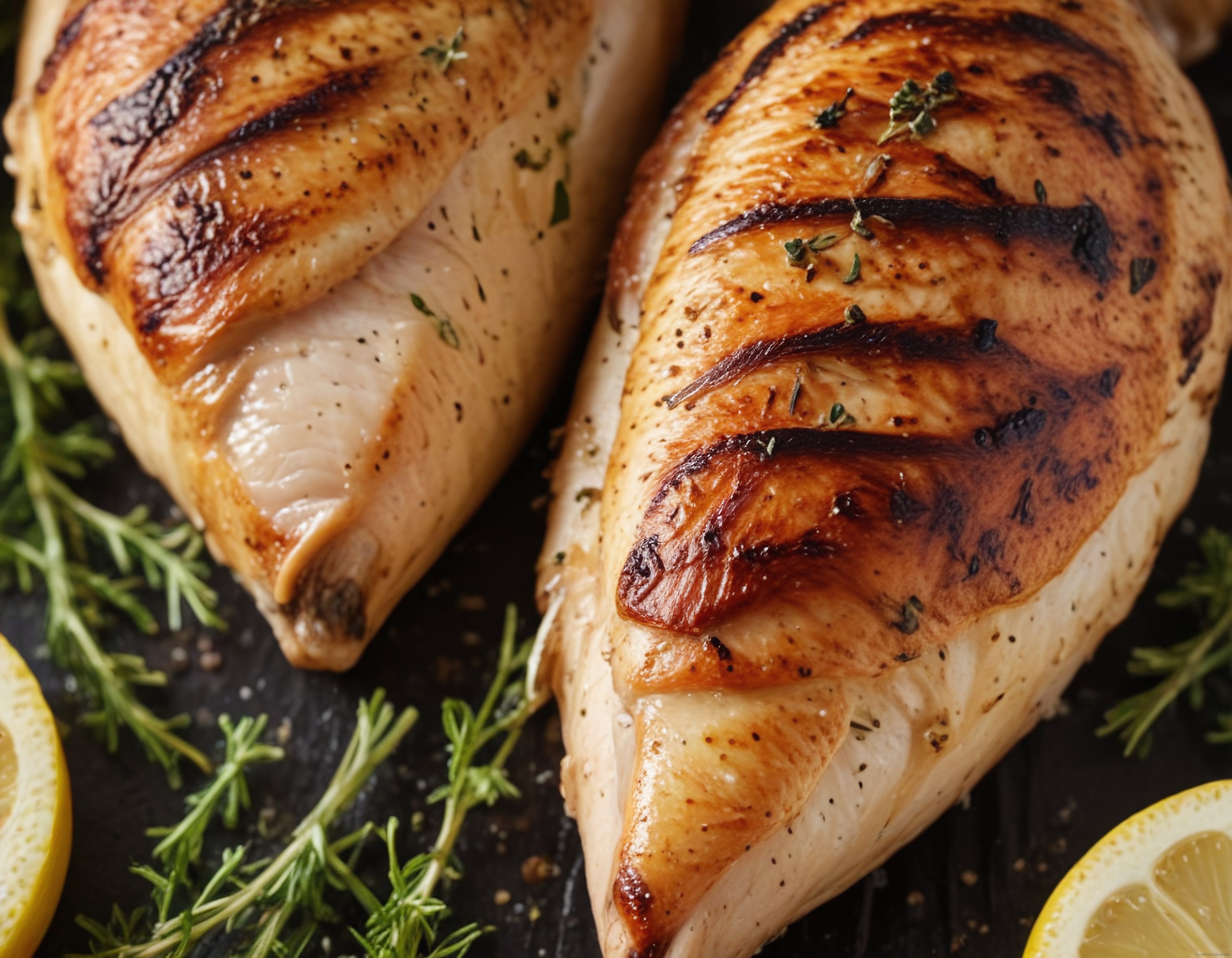 Izgara Tavuk Göğsü: Mükemmel Barbekü İzleri ve Limonlu Sunum