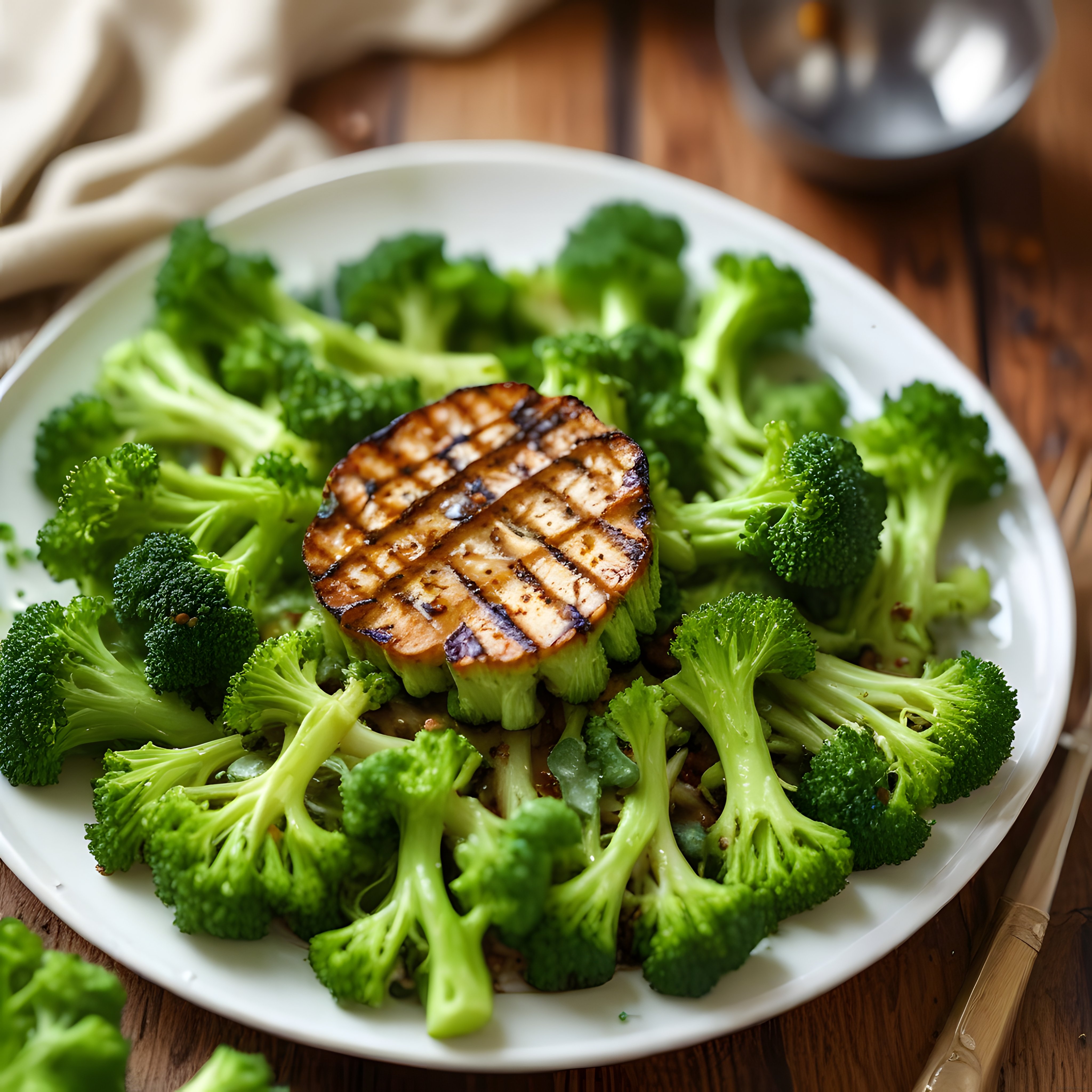 Izgara tavuk göğsü ve brokoli ile hazırlanan sağlıklı ve protein dolu bir tabak