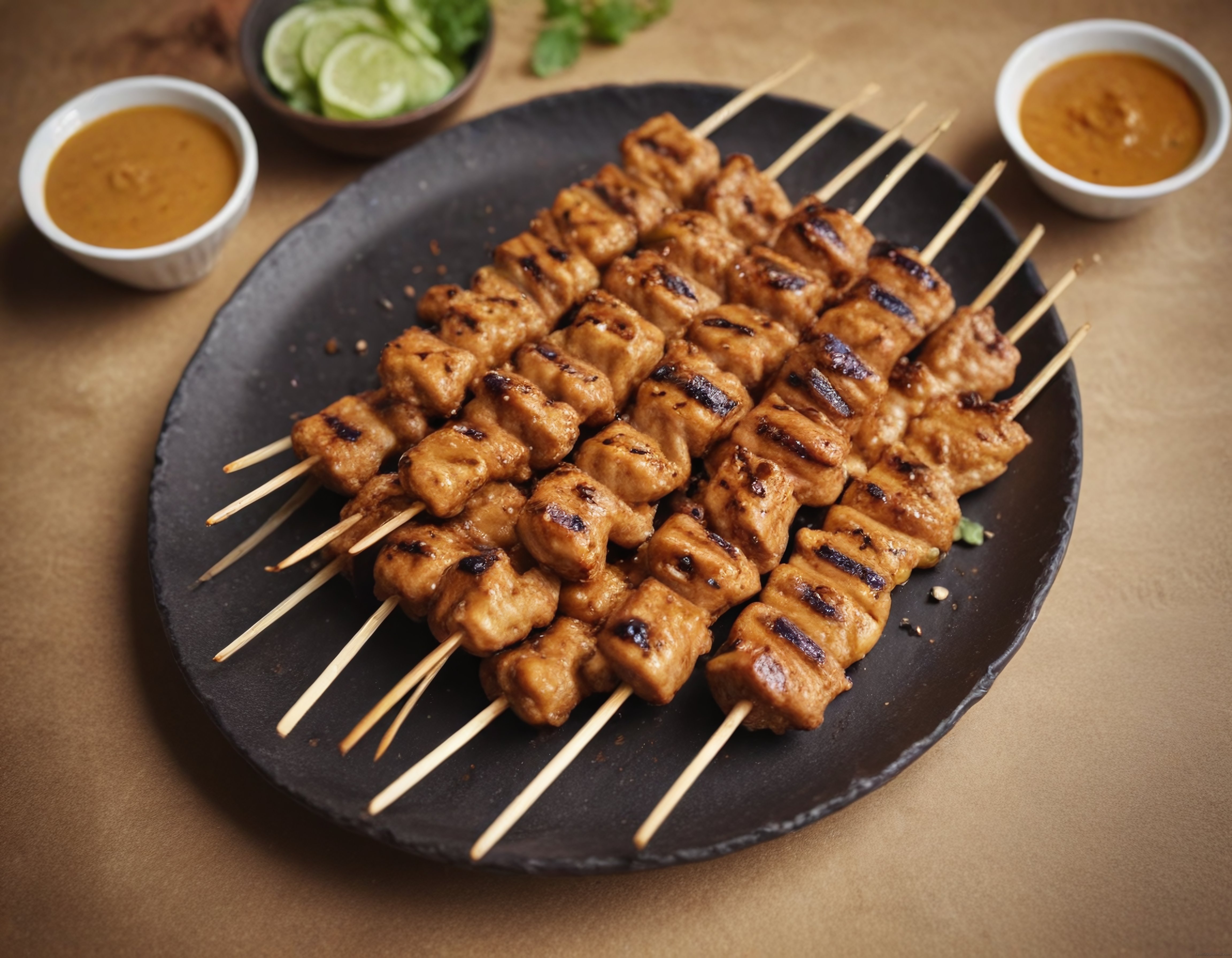 Izgara Tavuk Şiş ve Fıstık Ezmeli Sos ile Asya Mutfağından Nefis Satay