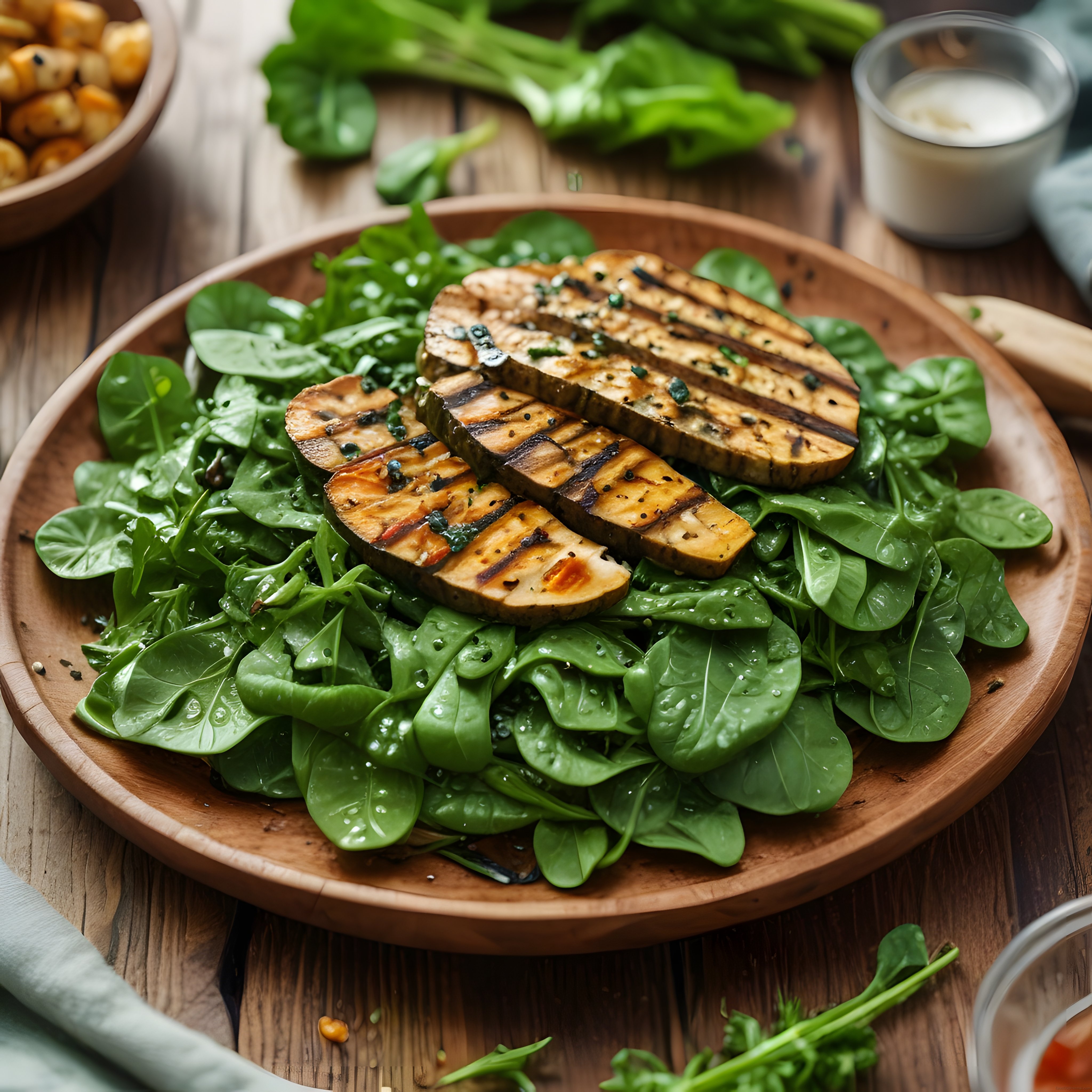 Izgara Tofu ve Ispanaklı Vegan Tabak: Sağlıklı ve Lezzetli Bitkisel Alternatif