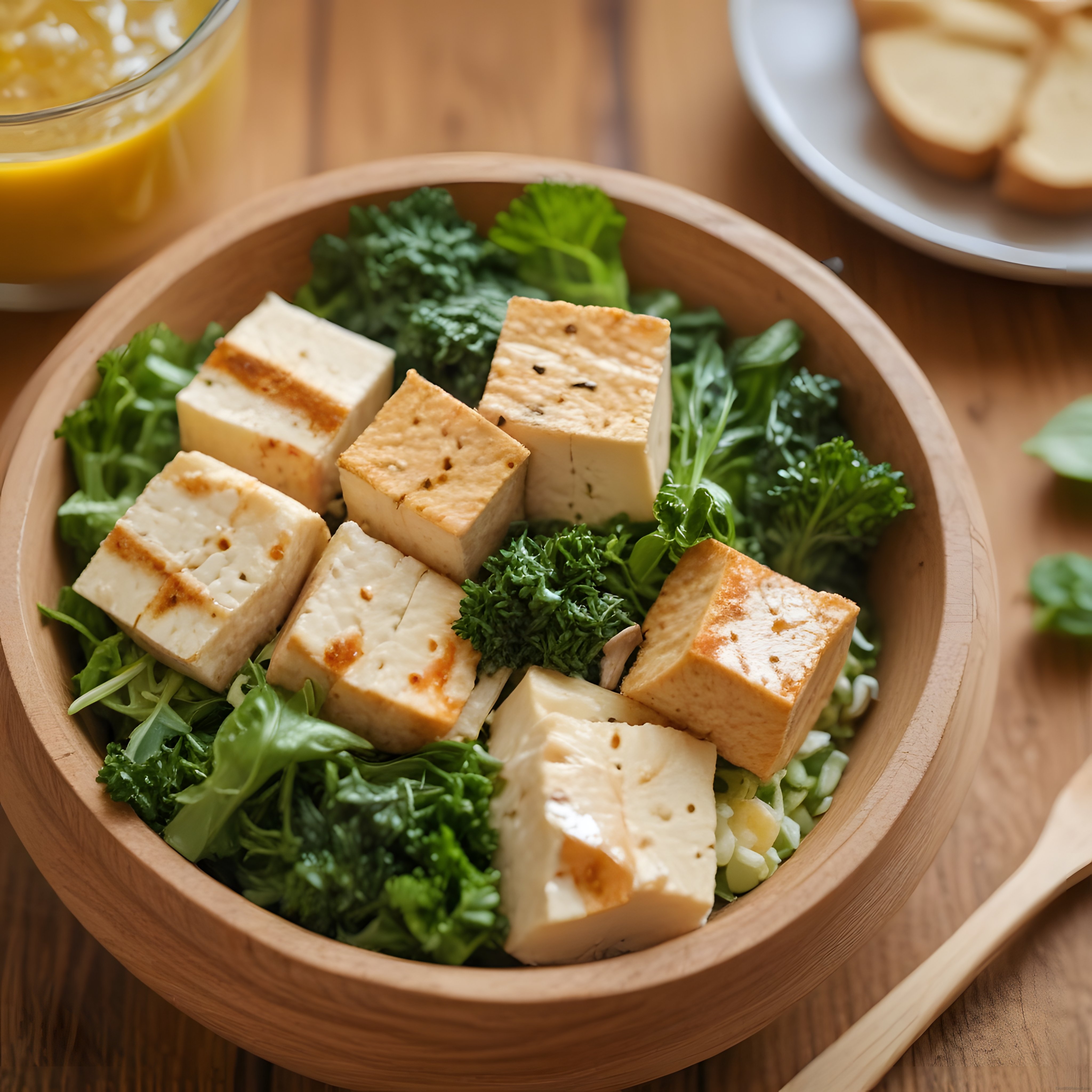 Izgara Tofulu Yeşil Salata Kasesi: Besleyici ve Sağlıklı Vegan Öğün