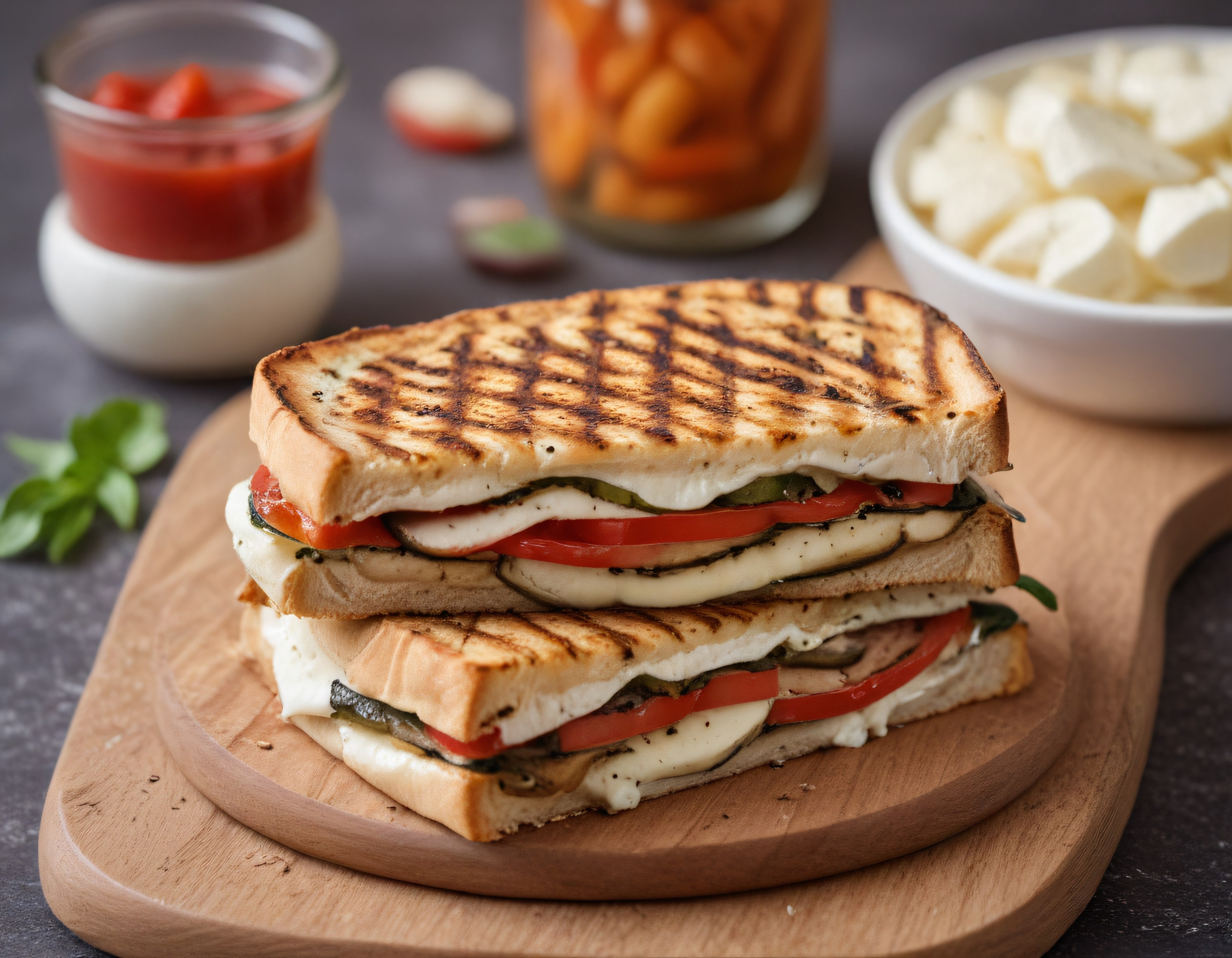 Izgara Tost Sandviç: Mozzarella, Domates ve Fesleğenle Efsane Lezzet