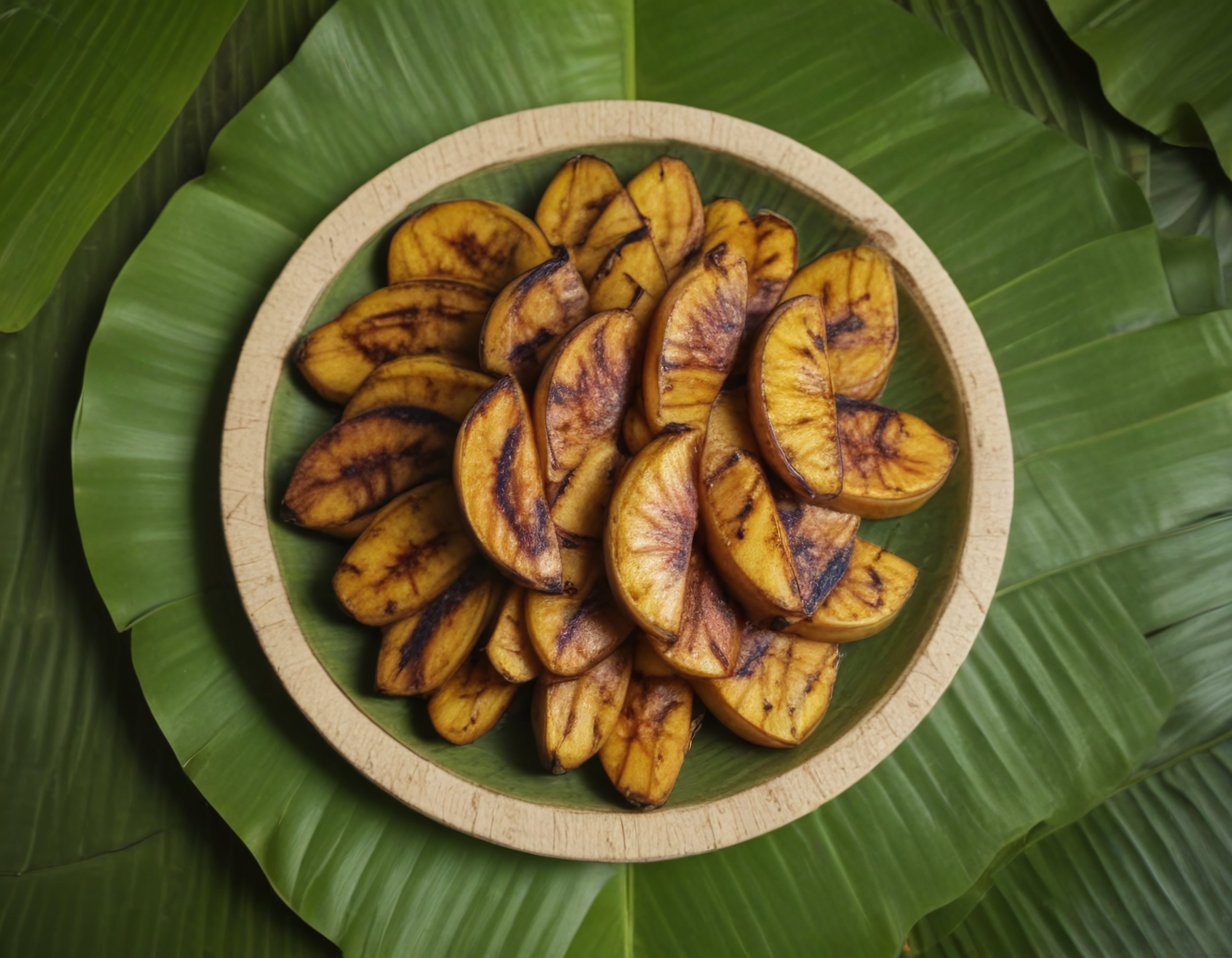 Izgarada Karamelize Şeftali: Muz Yaprağında Doğal ve Lezzetli Sunum