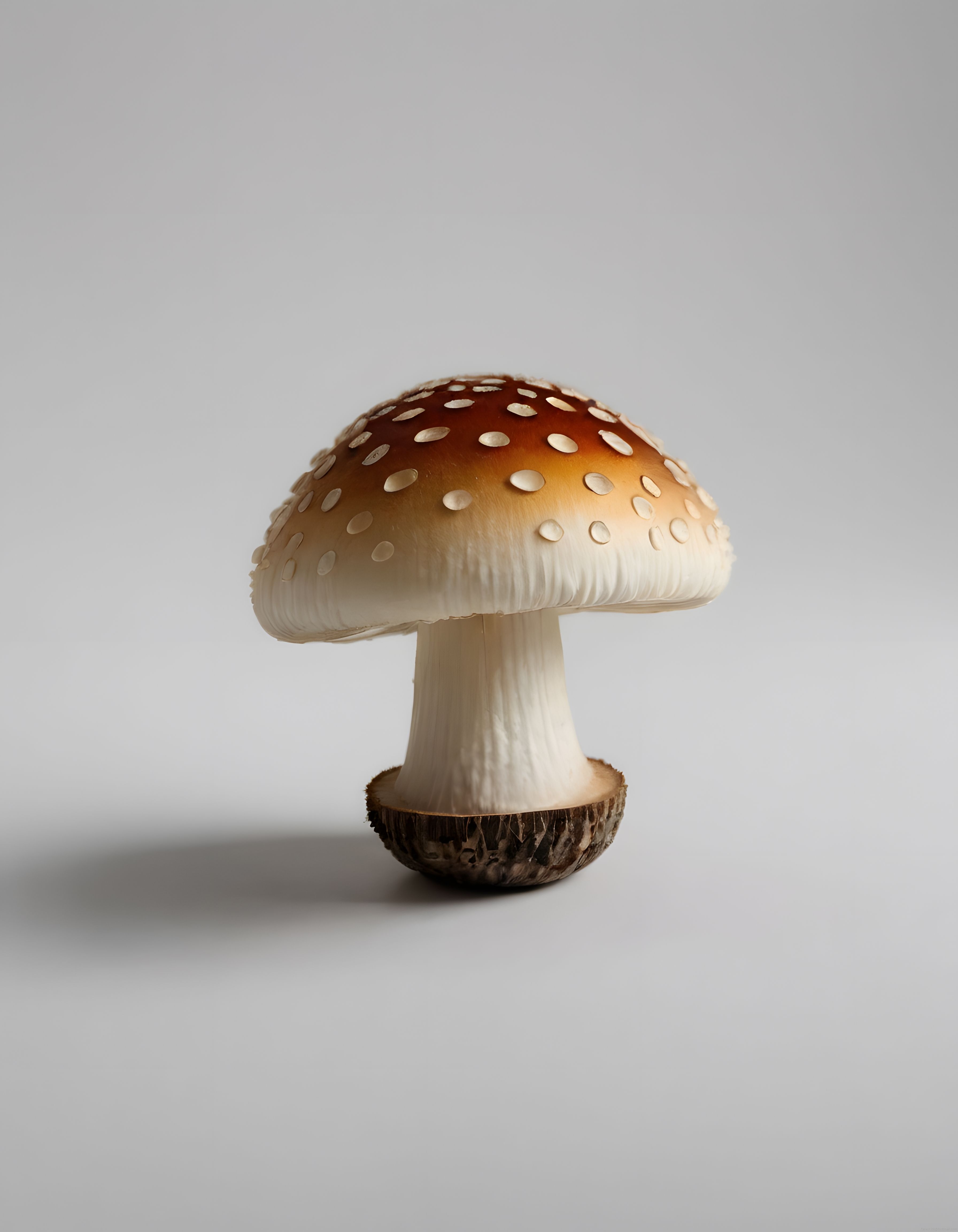 Izole Arka Planda Gerçekçi Amanita Muscaria Mantarı Dijital Sanat Çalışması