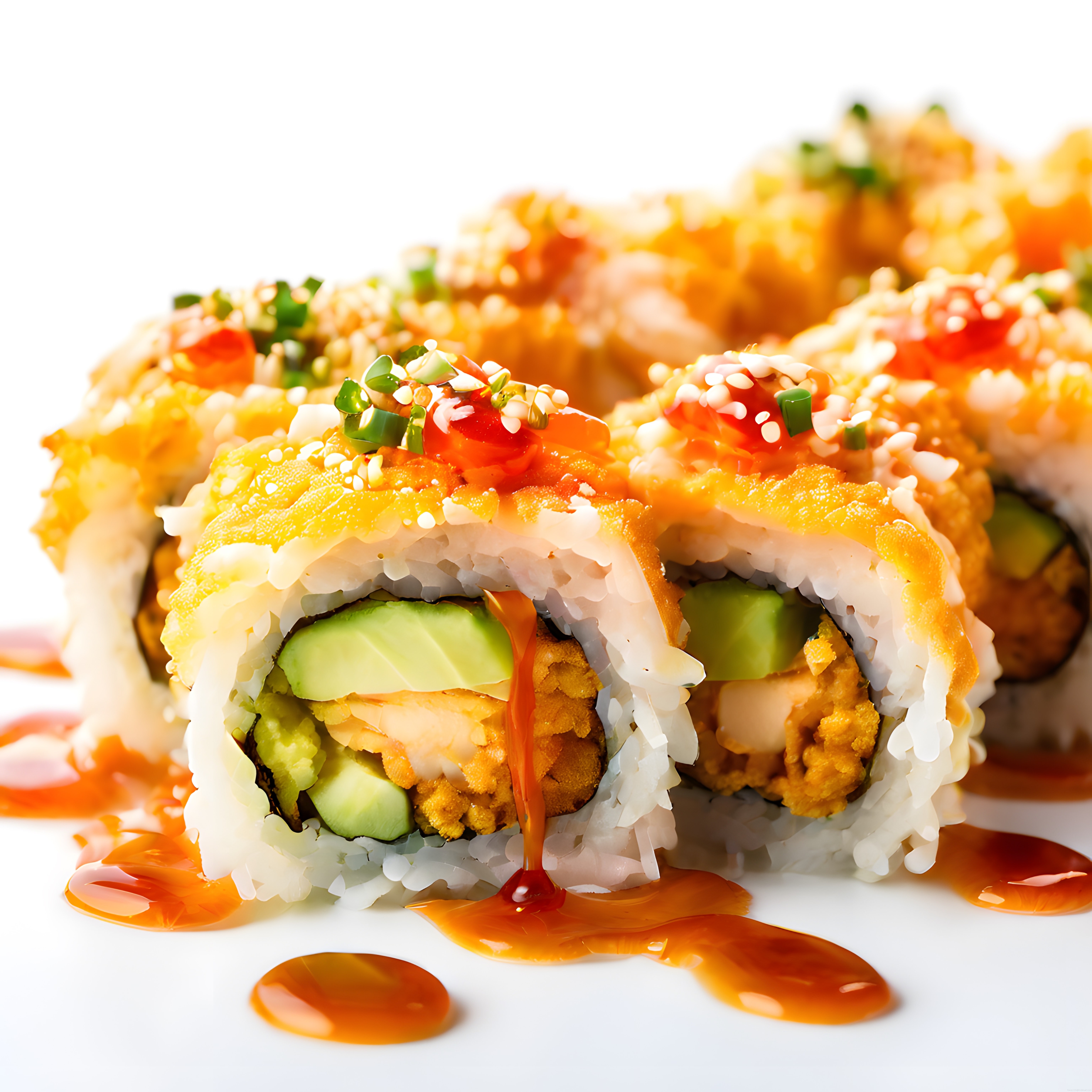 Japon Mutfağından Kızarmış Karidesli ve Avokadolu Special Sushi Roll