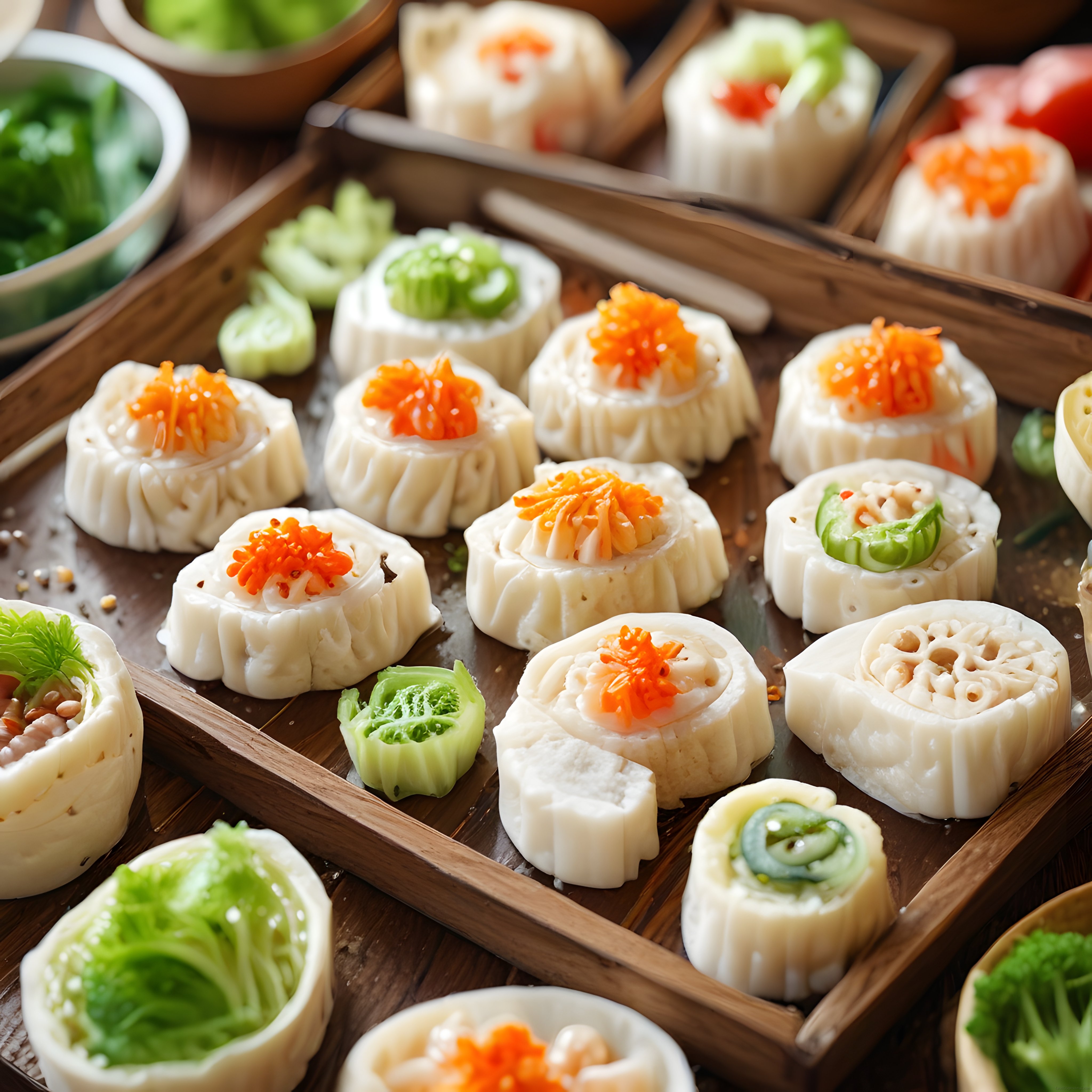 Japon Mutfağından Nefis Sushi Çeşitleri: Ahşap Tepside Taze Balık ve Avokado