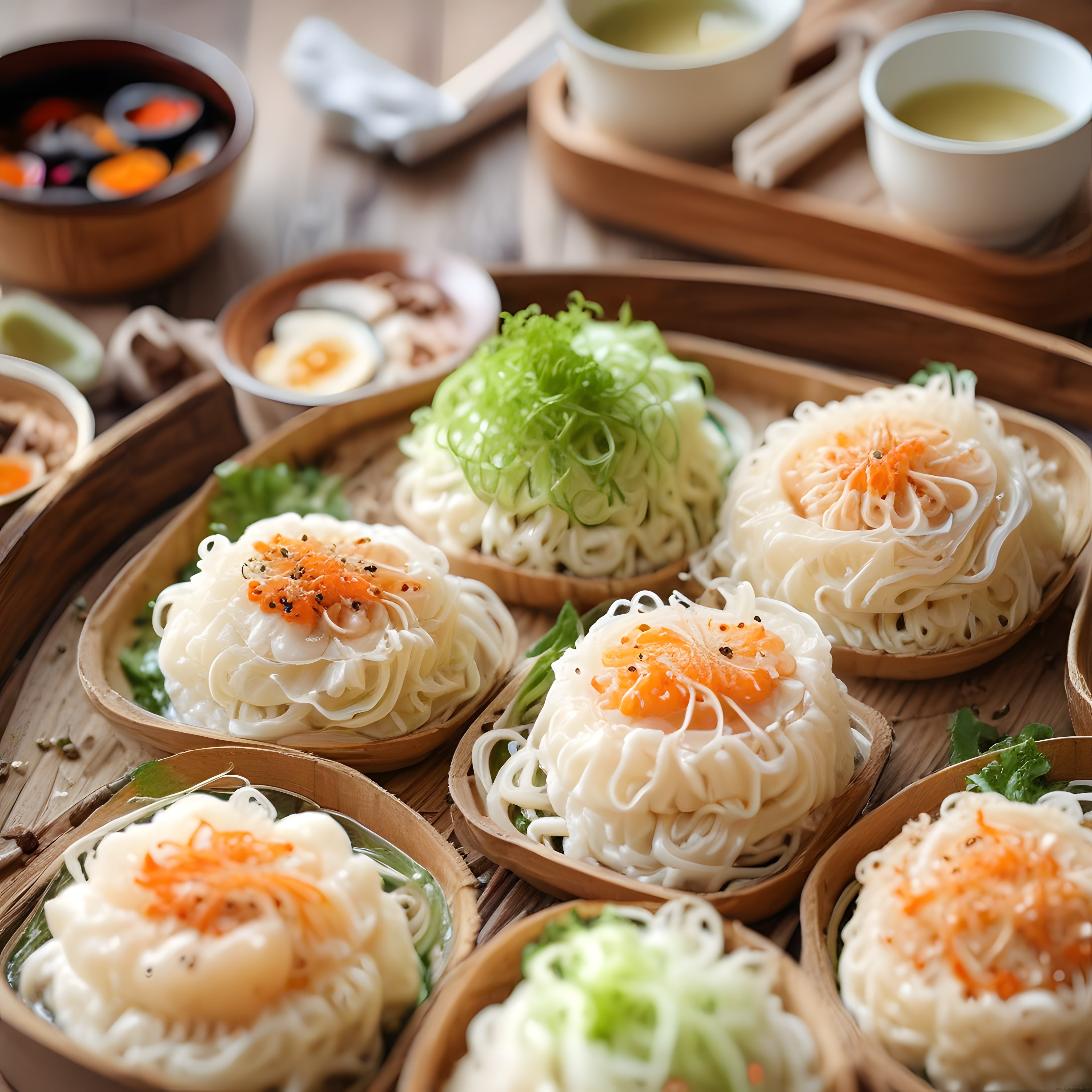 Japon Mutfağından Noodle Sunumu ve Yeşil Çay Eşliğinde Gurme Lezzetler
