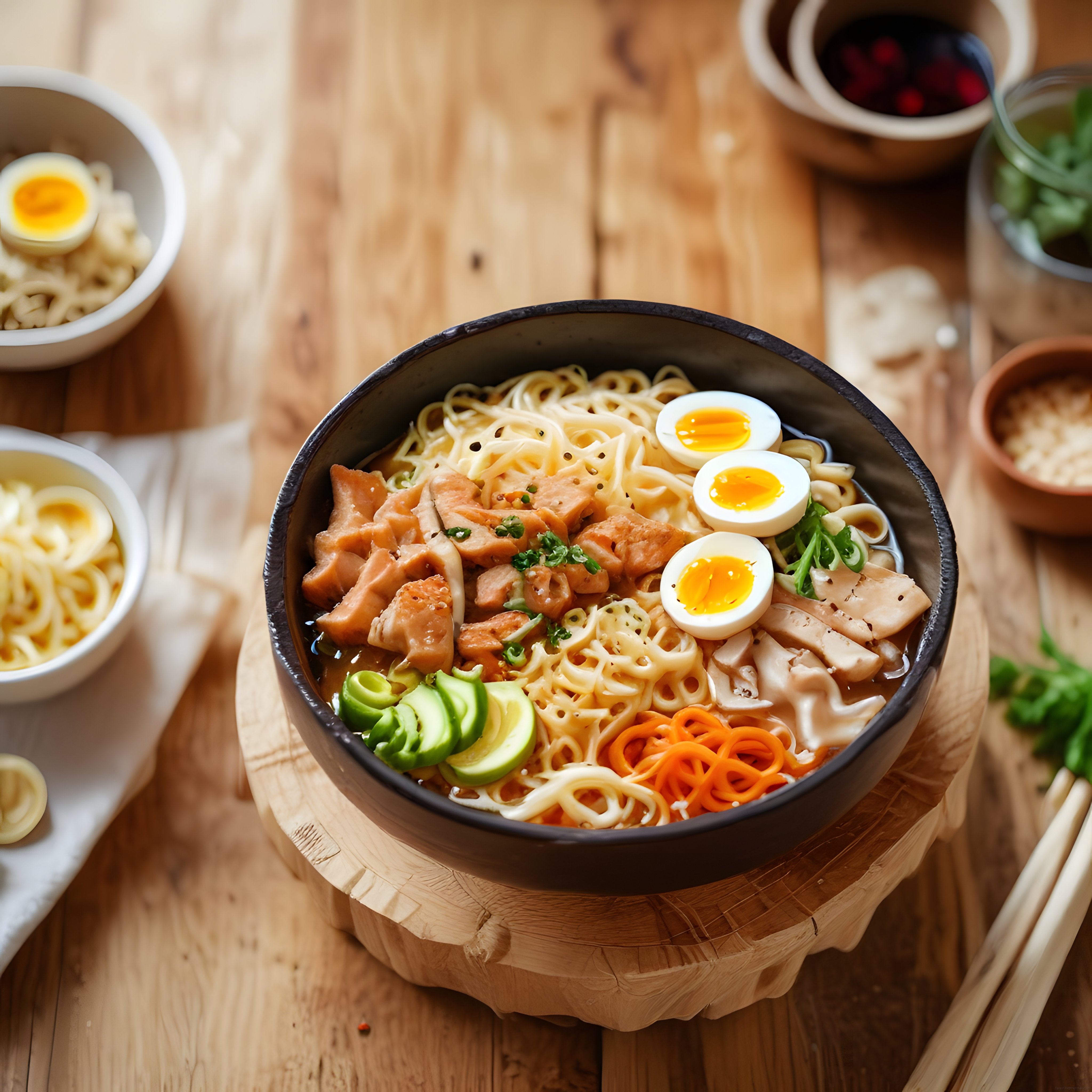Japon Mutfağından Tavuklu Ramen: Yumurtalı Noodle ve Taze Sebzeler
