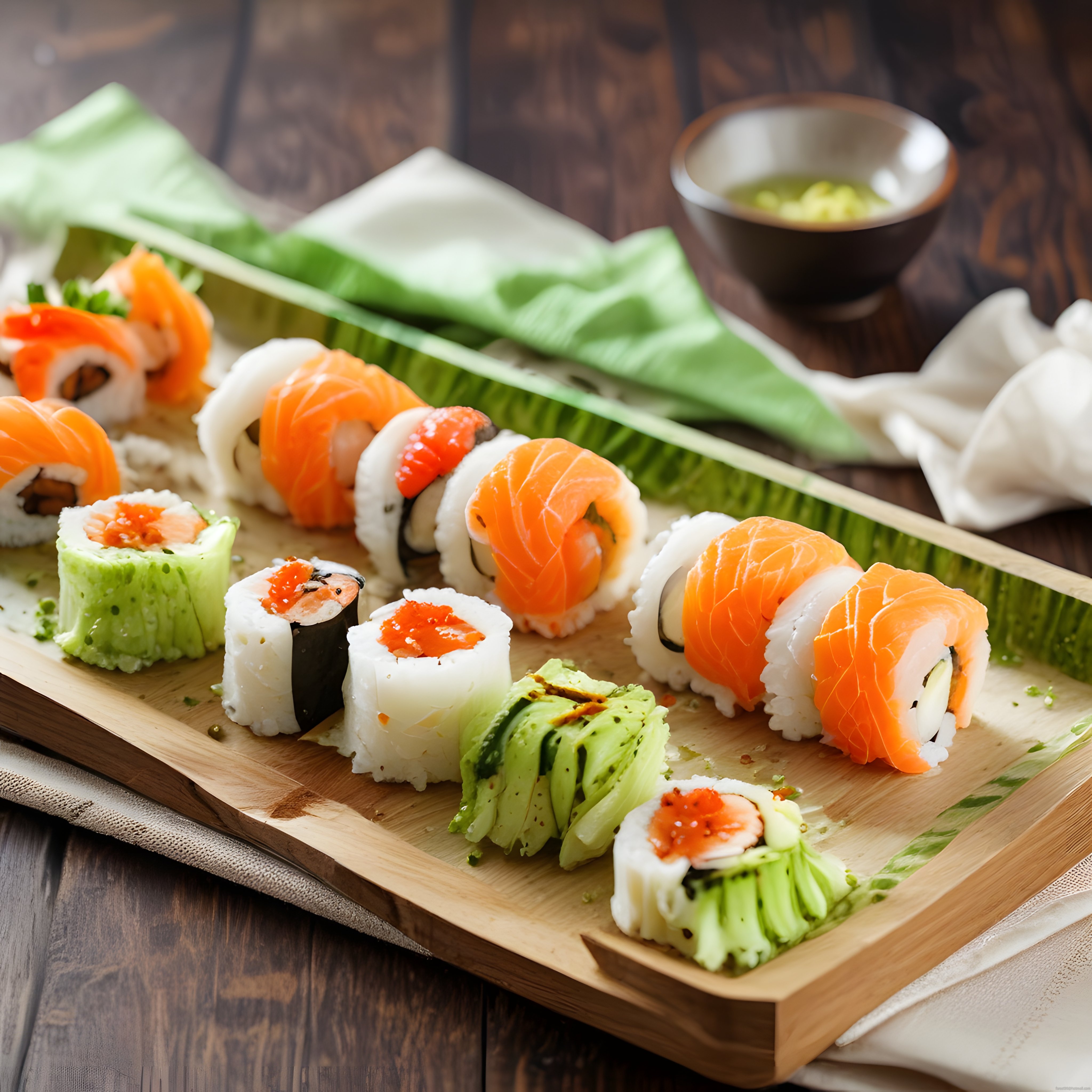 Japon Mutfağından Taze Sushi: Somonlu Avokadolu Renkli Roll Çeşitleri