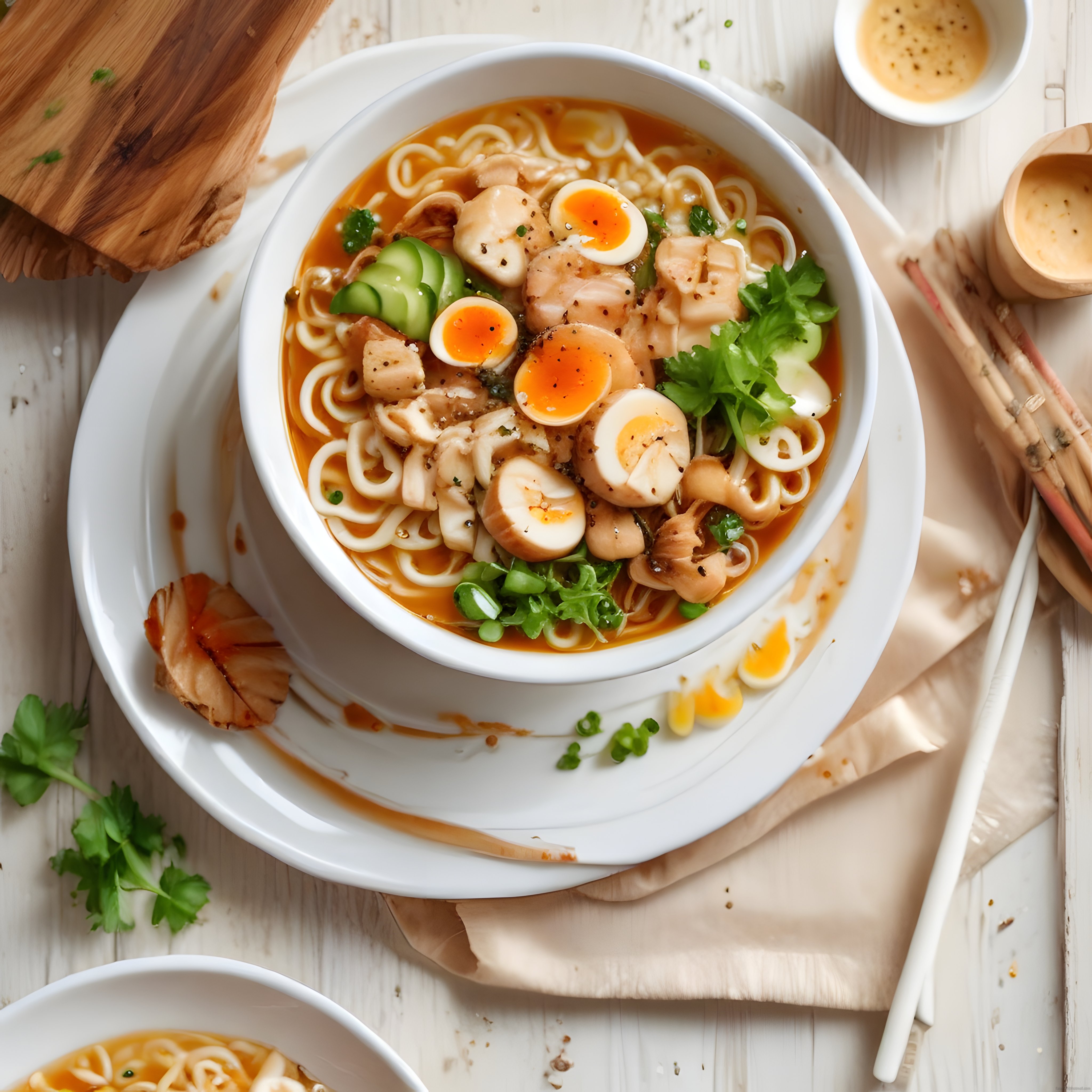 Japon Ramen Çorbası: Yumuşak Yumurtalı ve Mantarlı Noodle Kasesi