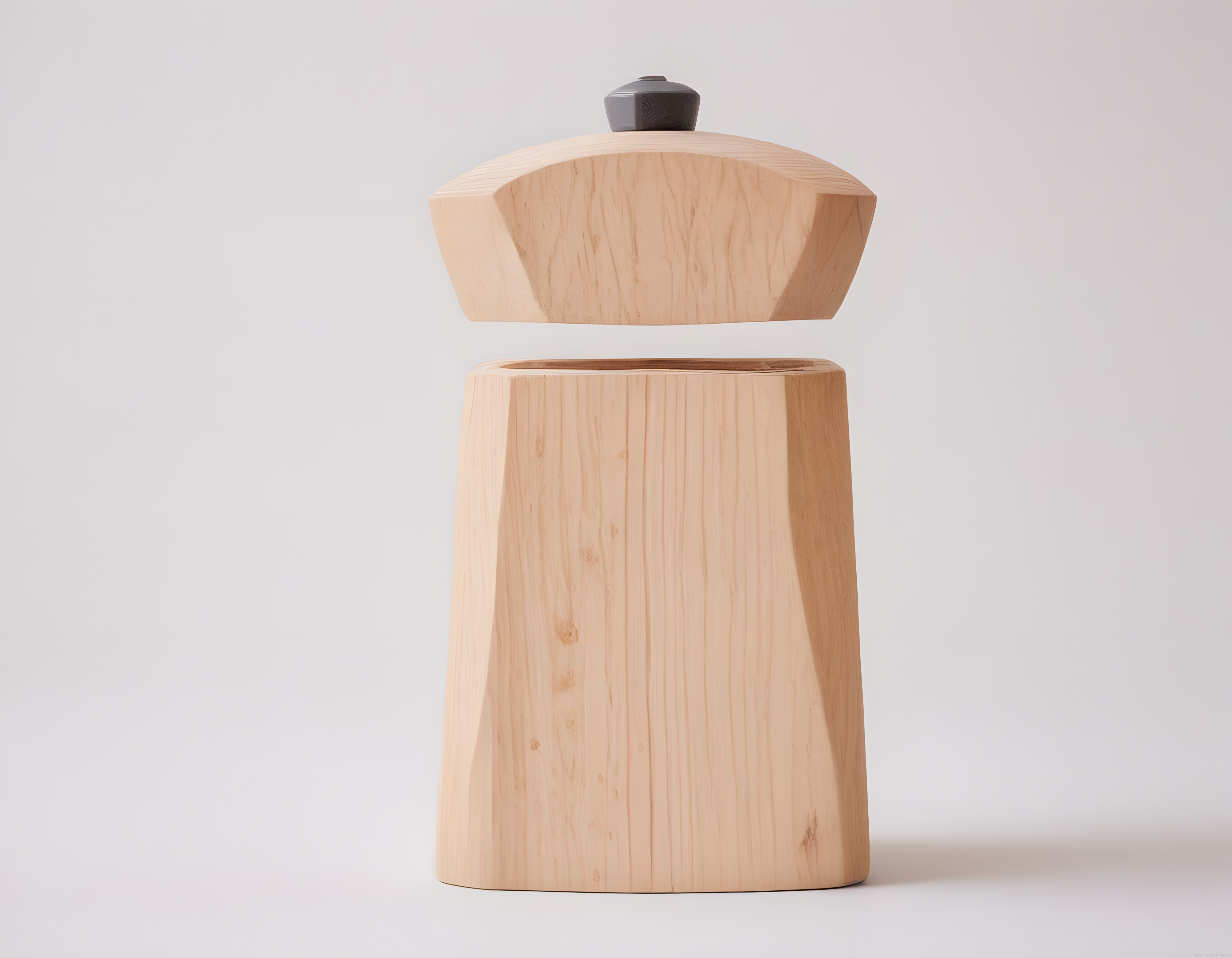 Japon Tarzı Minimalist Ahşap Biber Değirmeni ve Baharat Saklama Kabı