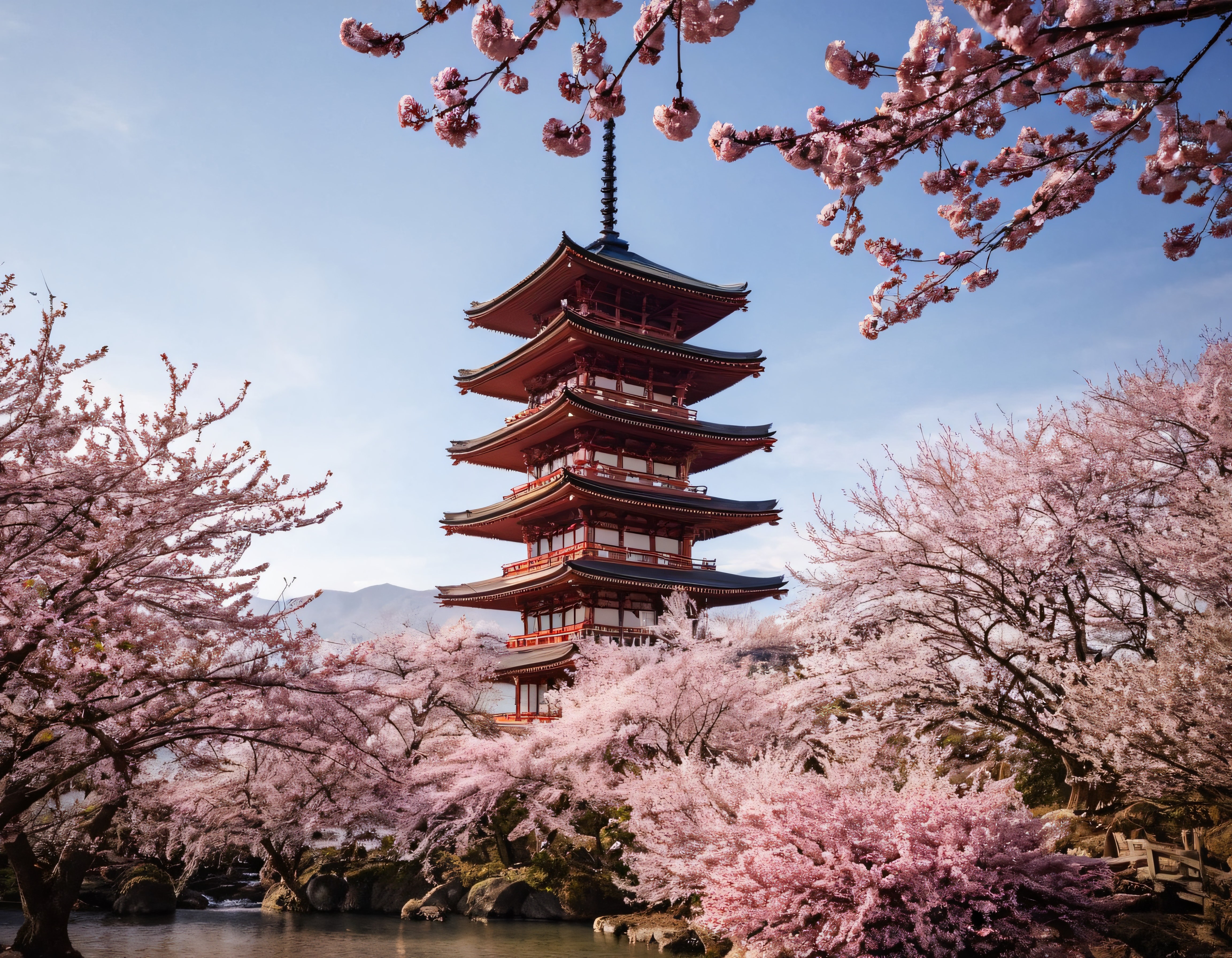 Japonya'da sakura mevsimi: Tarihi pagoda ve kiraz çiçeklerinin büyüleyici uyumu