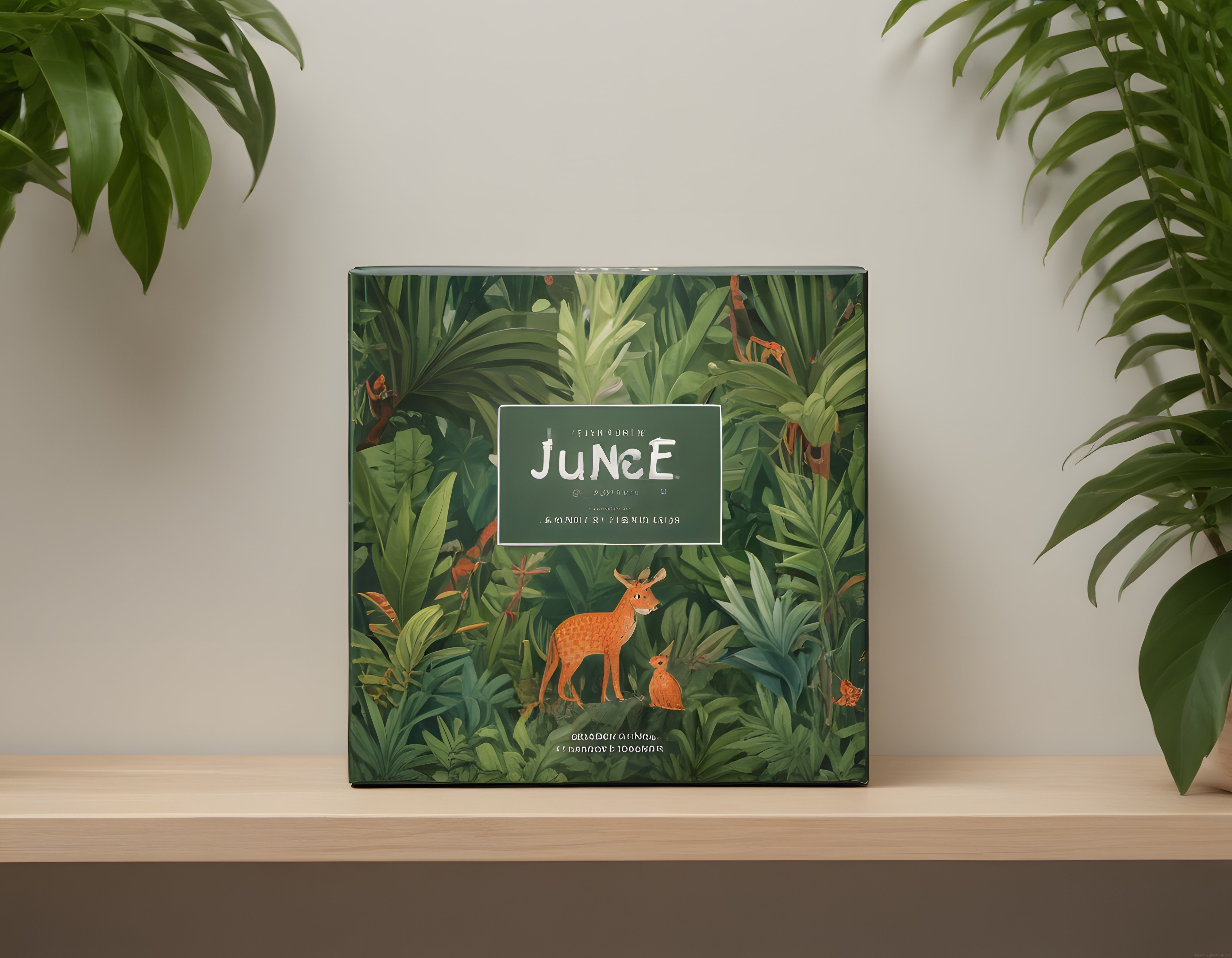 Jungle Temalı İllüstrasyon Kitap Kapağı ve Orman Desenli Tasarım Ürünü