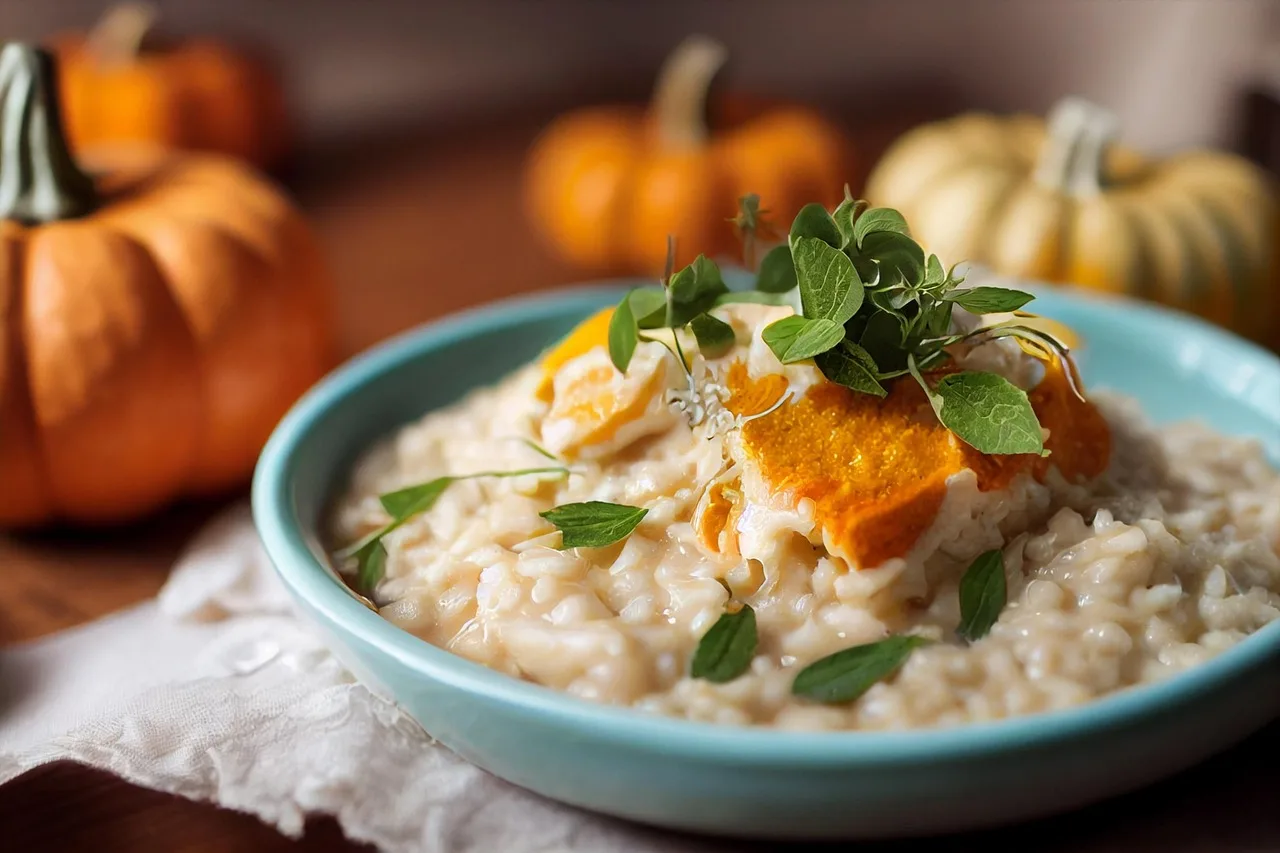 Kabak risotto - kremalı öğle yemeği fotoğrafı