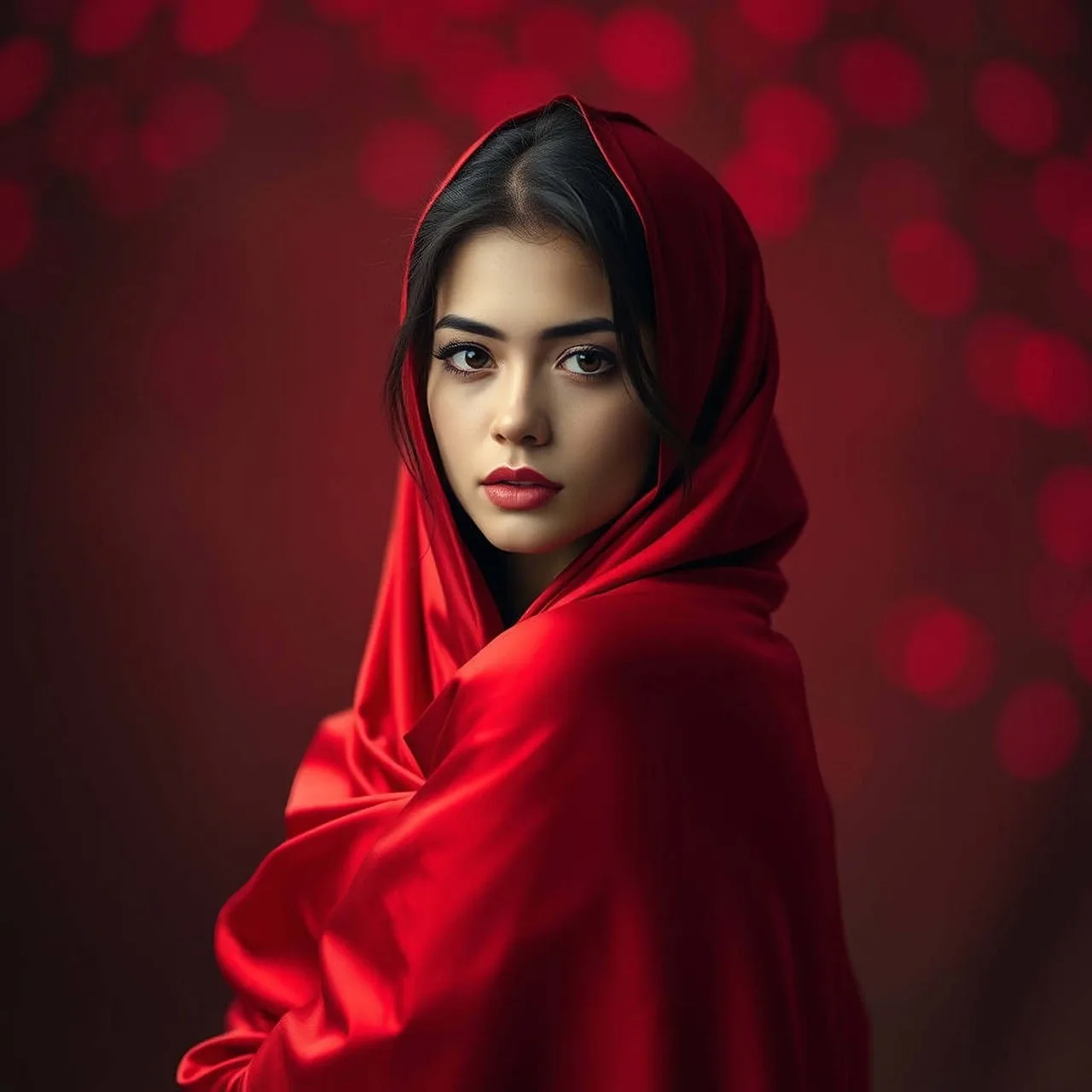 Kadın portresi - ipek dokunuşlu model fotoğrafı