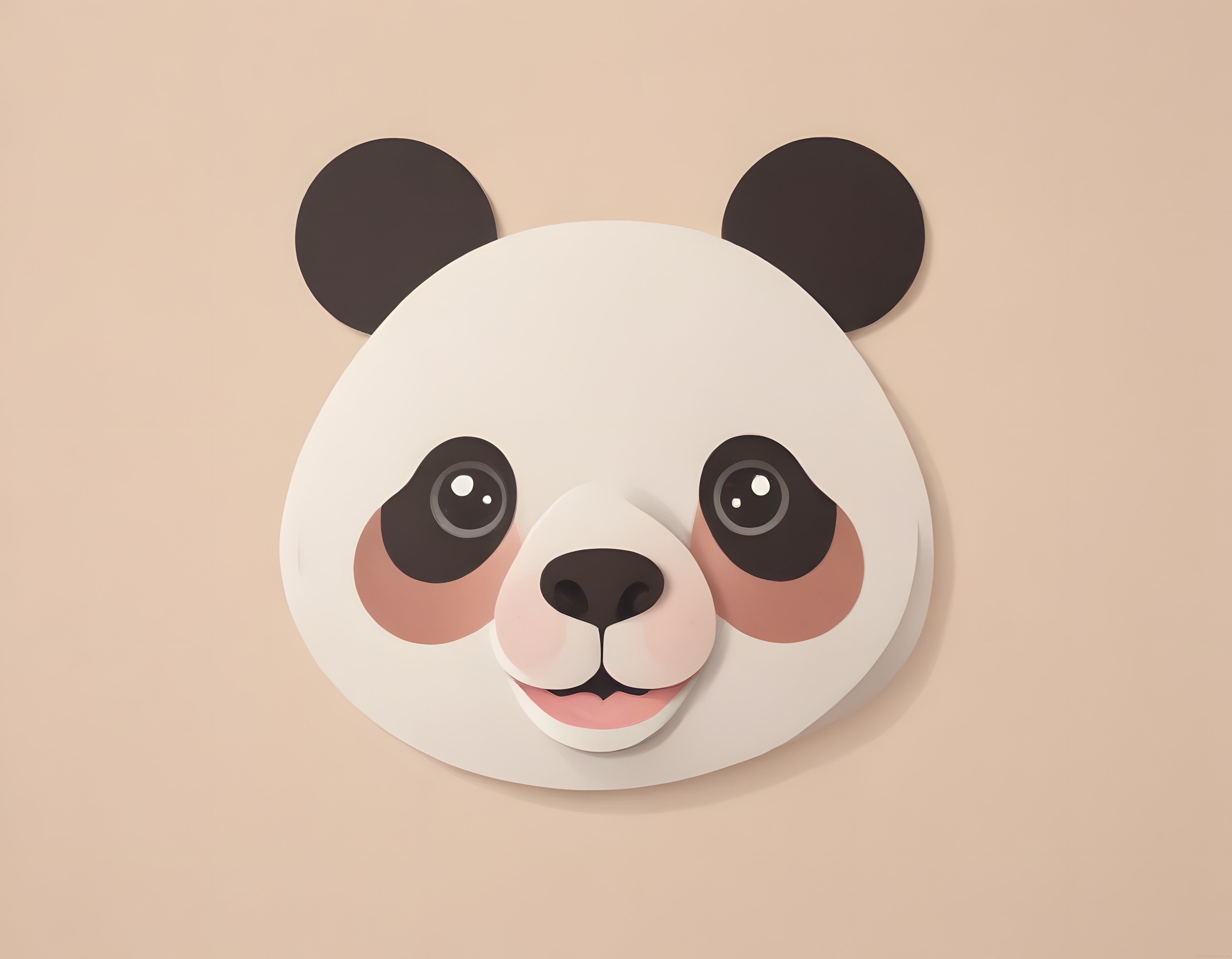 Kağıt Katman Tekniğiyle Tasarlanmış Sevimli Panda Dijital Sanat Eseri
